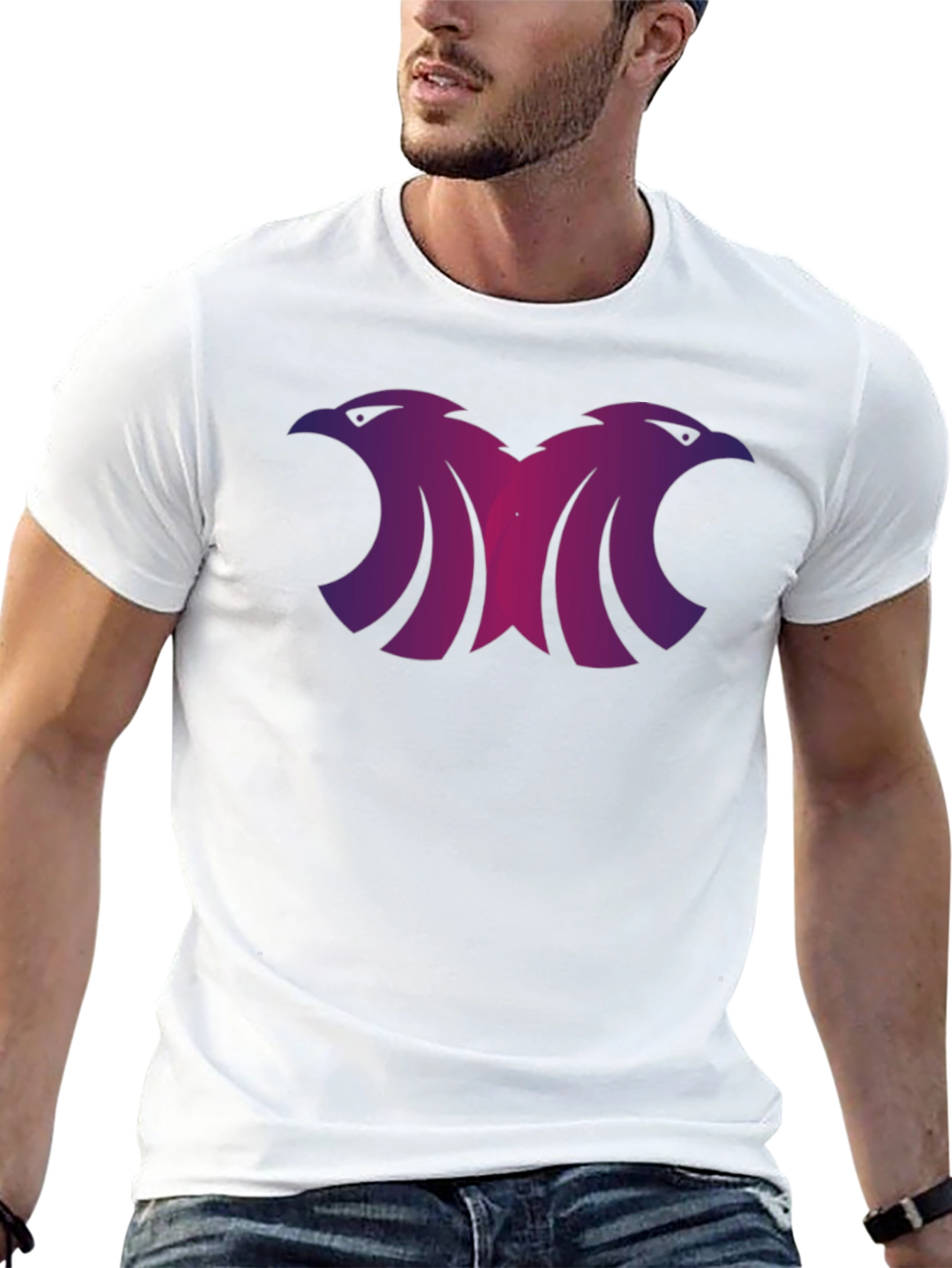 Black Tee with Double Eagle Graphic