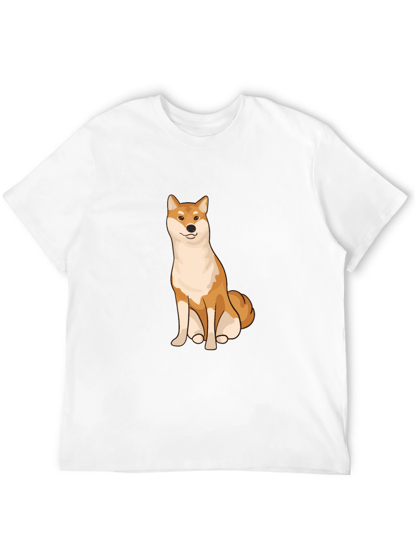 Shiba Inu Graphic Tee - Black Cotton T-Shirt