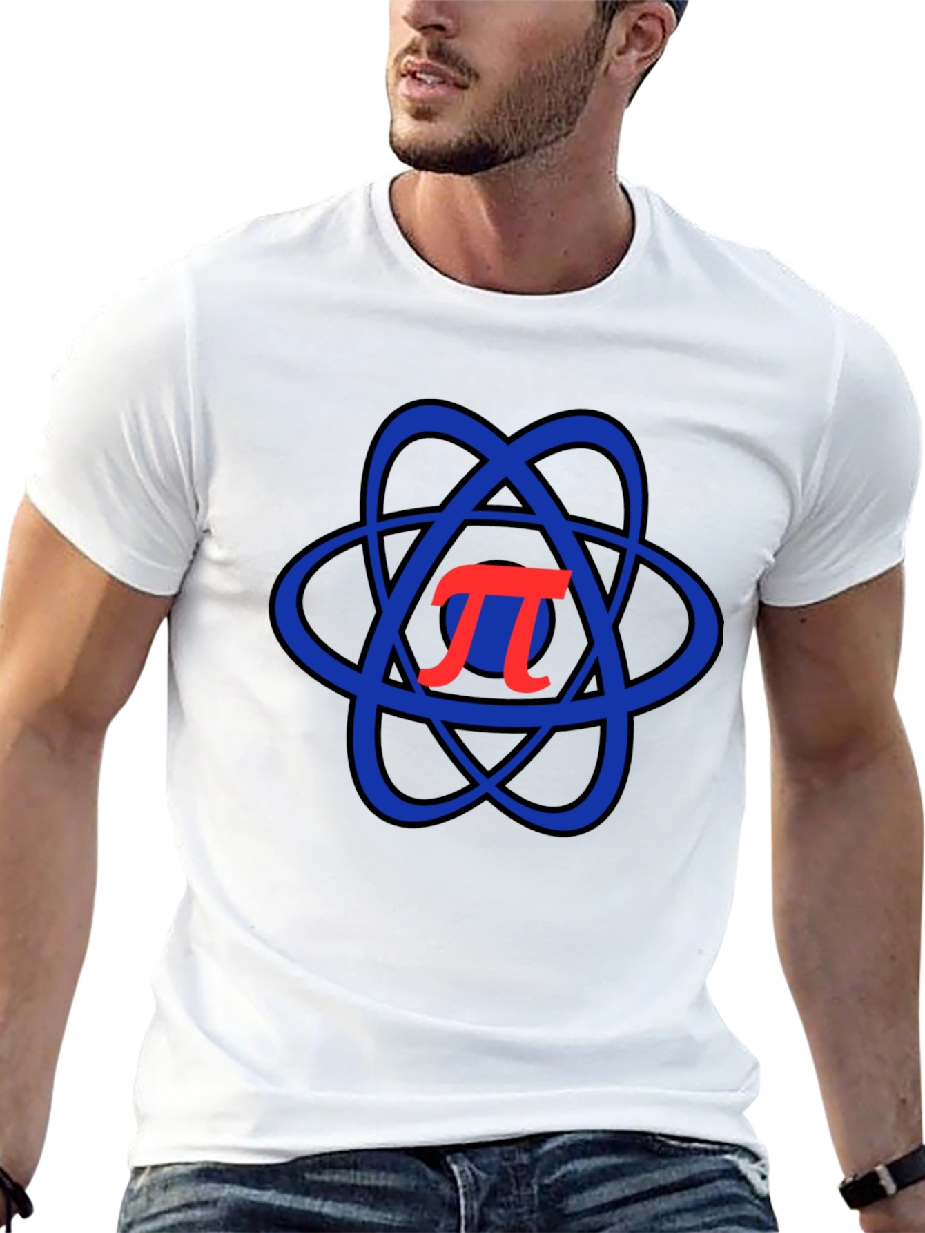 Pi Symbol Atom Black T-Shirt Science Geek Tee