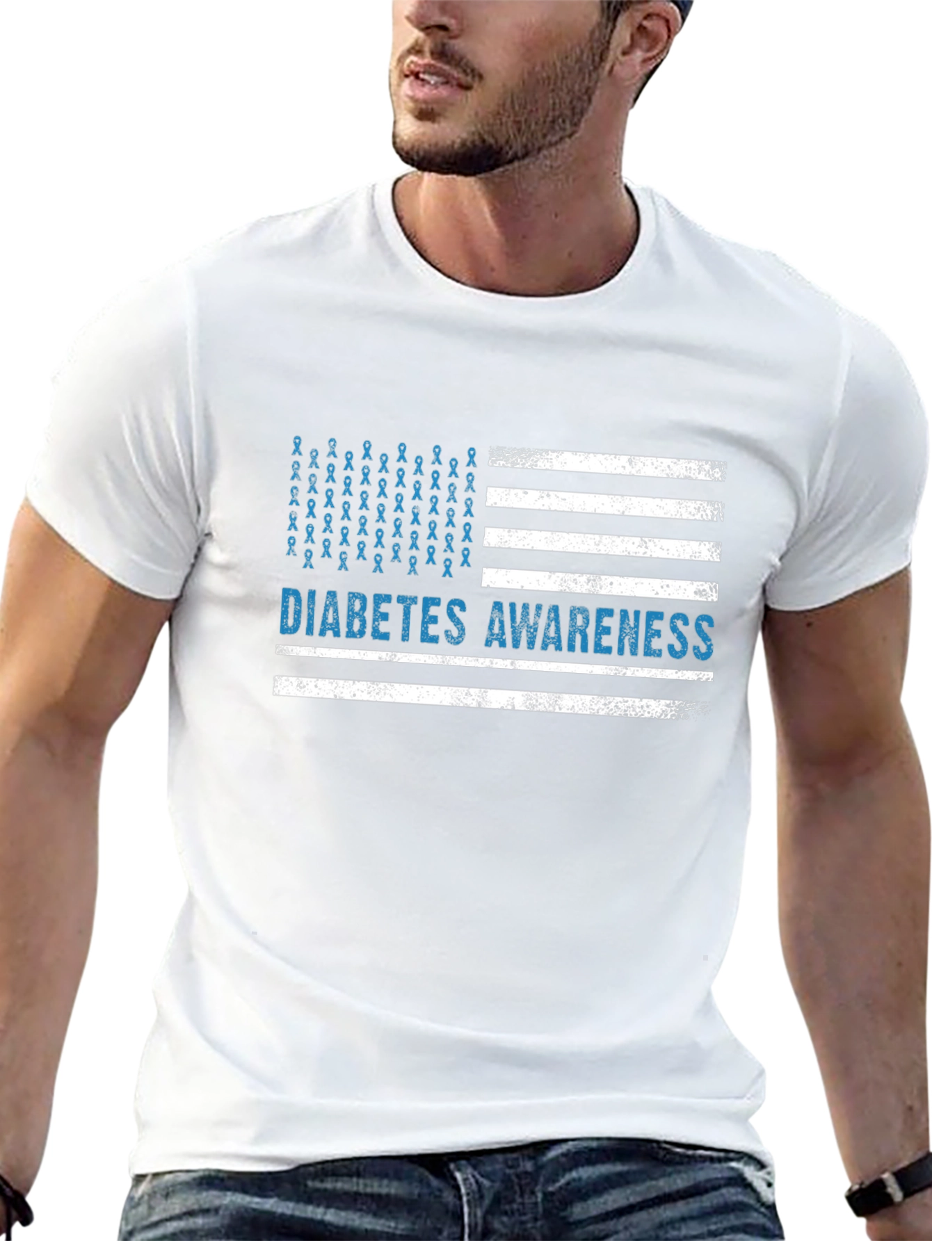 Diabetes Awareness American Flag T-Shirt