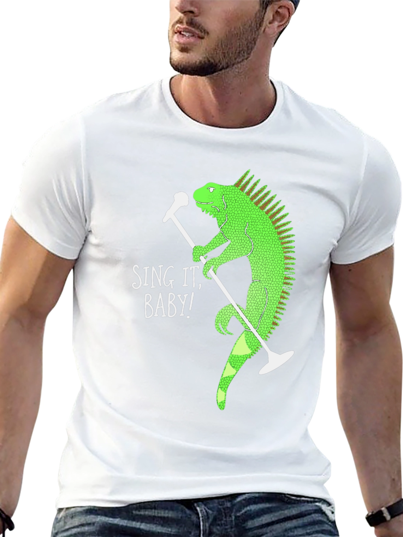Sing It Baby Iguana Graphic T-Shirt