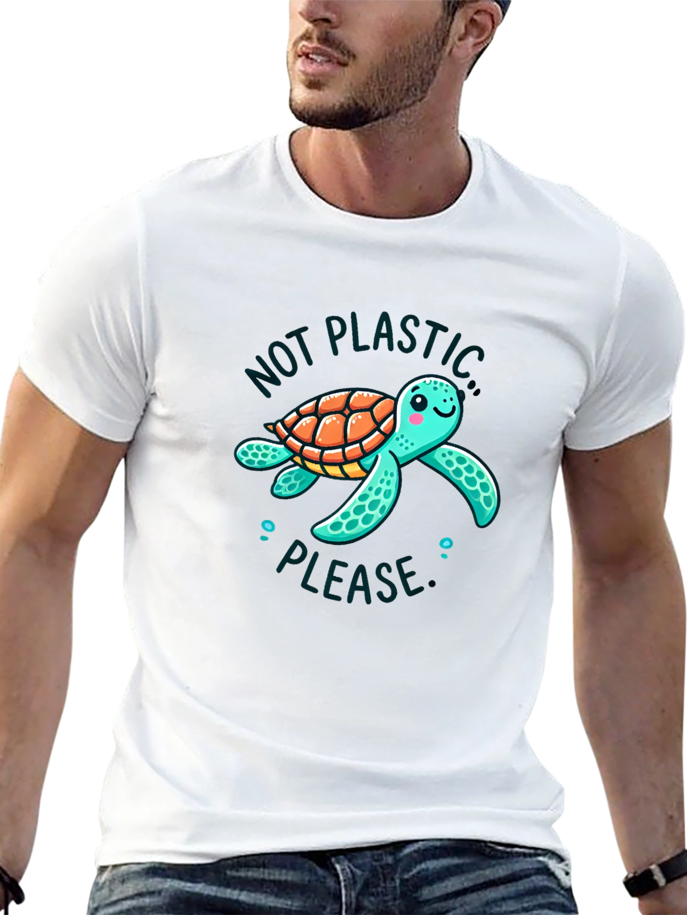 Eco-Friendly Turtle Graphic Tee - Save the Ocean