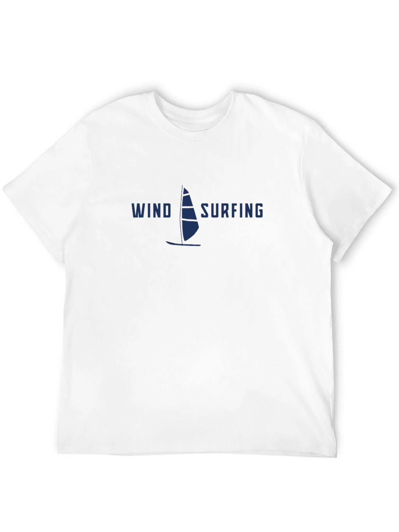 Windsurfing Graphic Print Tee - Black Cotton T-Shirt