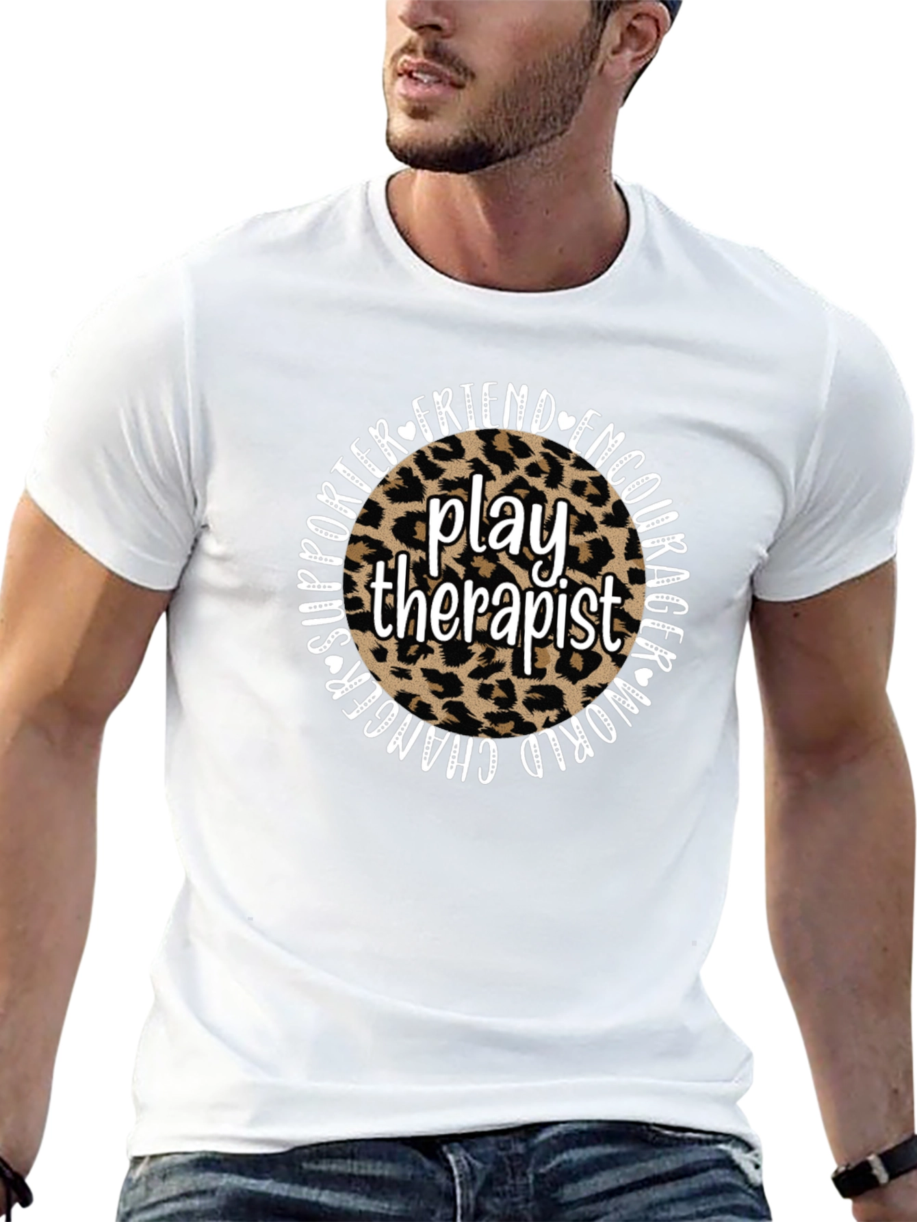 Play Therapist Leopard Print Graphic Tee