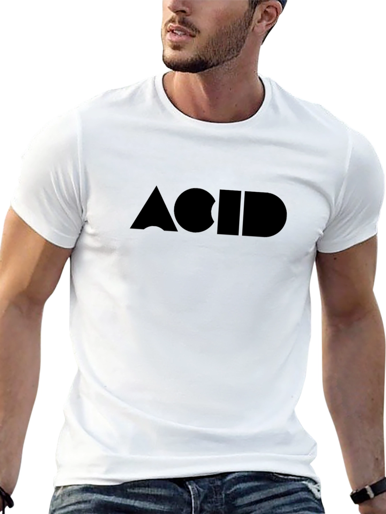 ACID Graphic Print Black T-Shirt