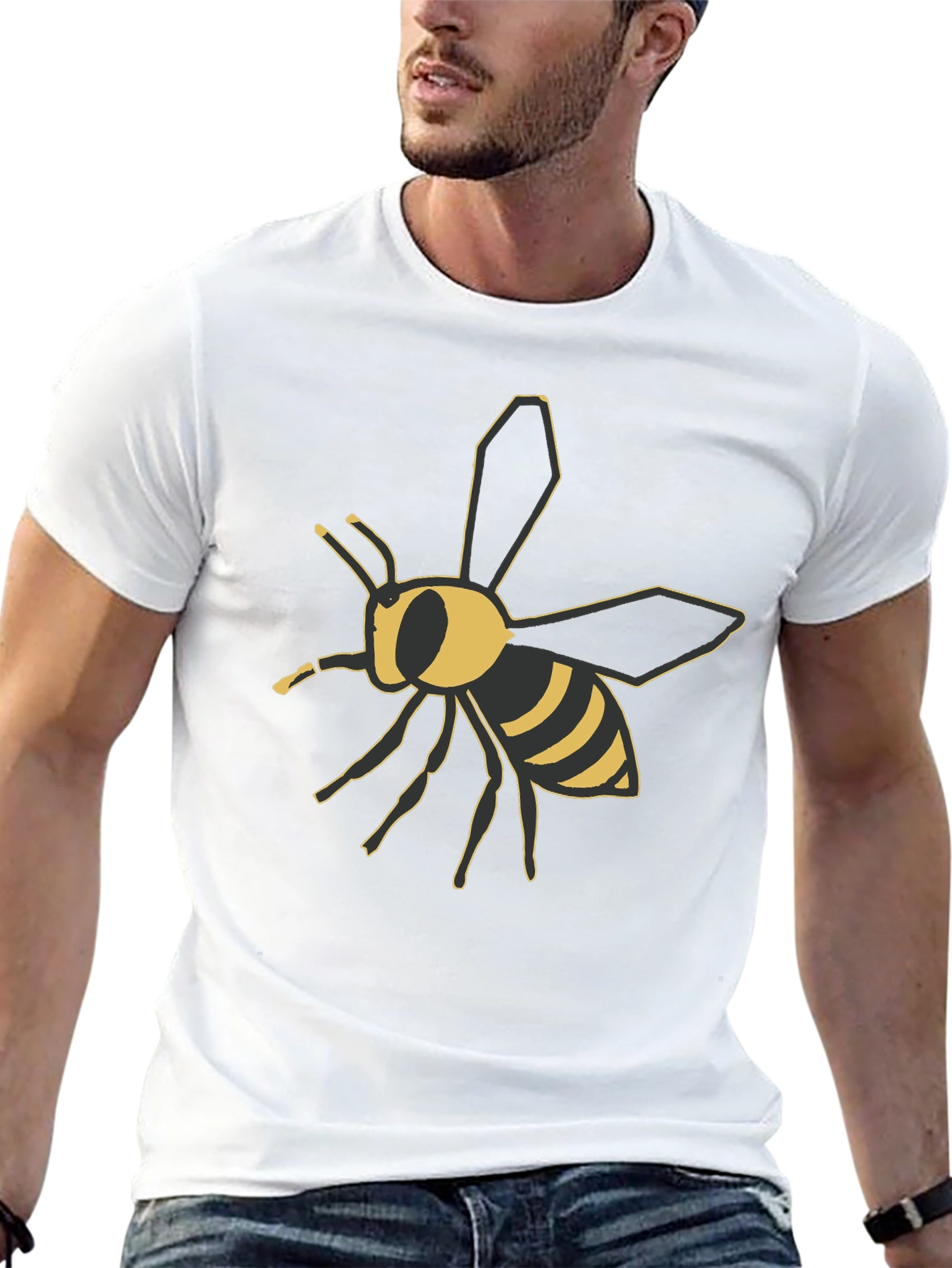 Black T-Shirt with Bee Graphic