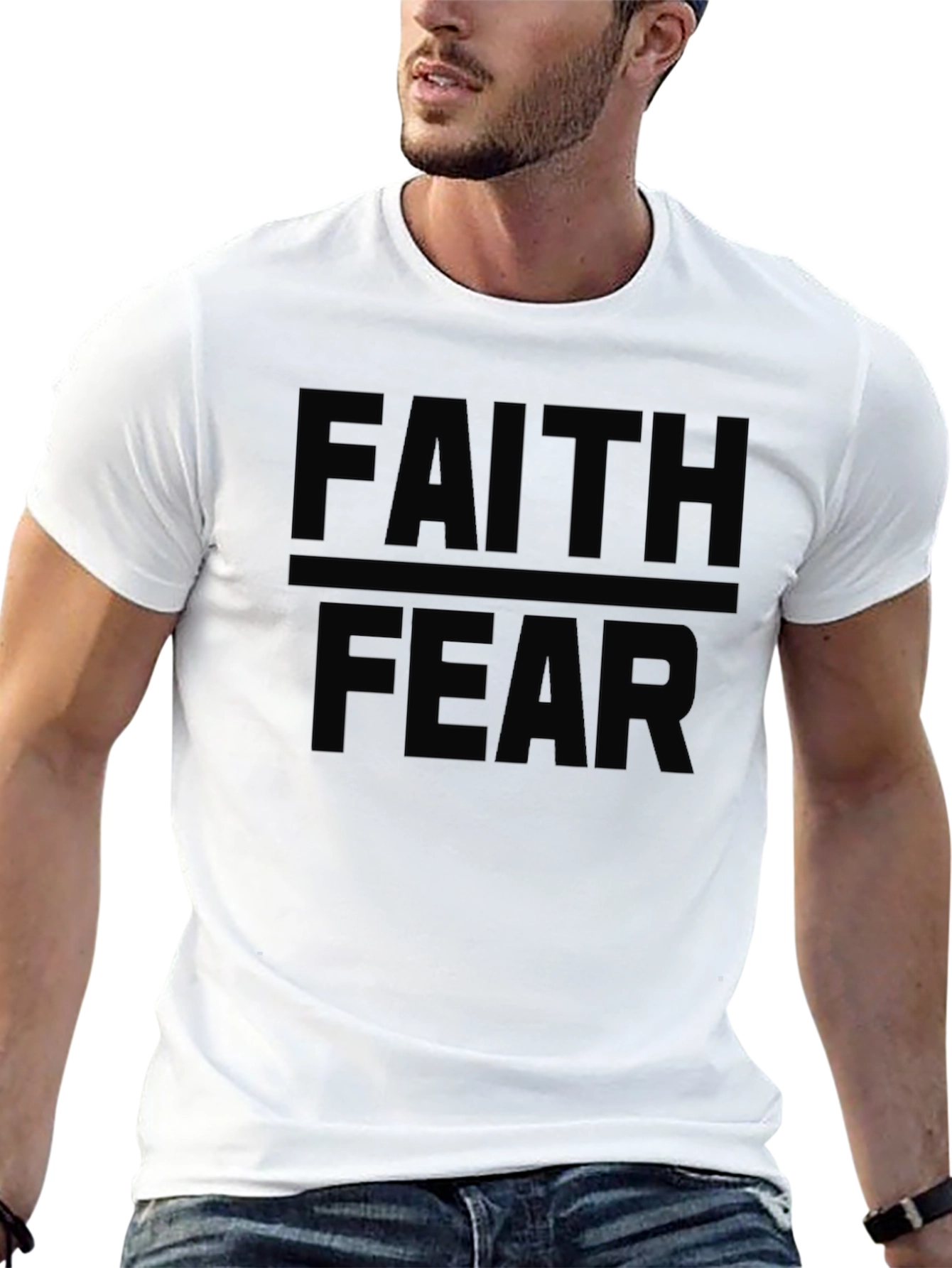 Faith Over Fear Graphic T-Shirt - Black
