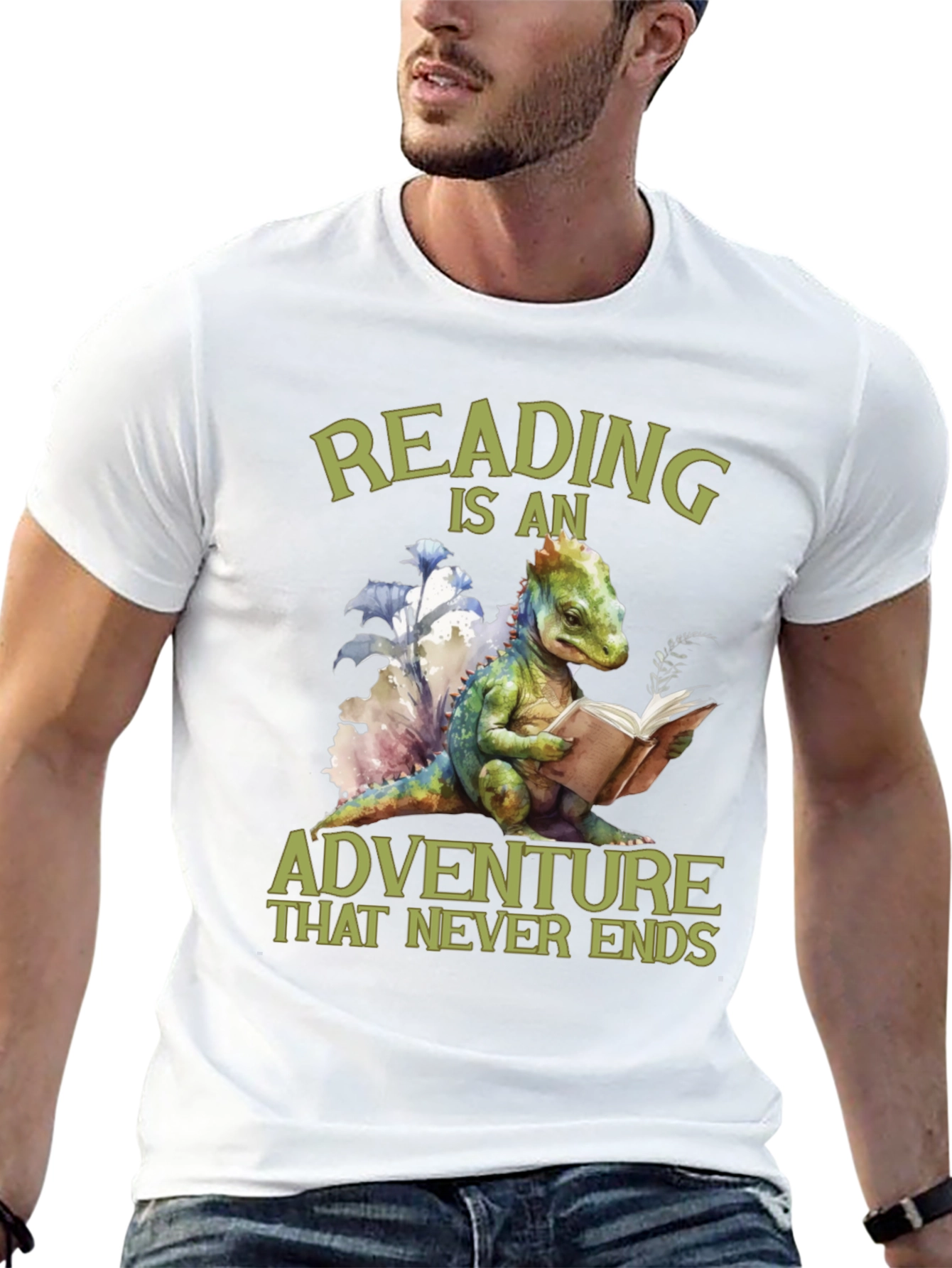 Reading Adventure Tee - Dinosaur Book Lover T-Shirt