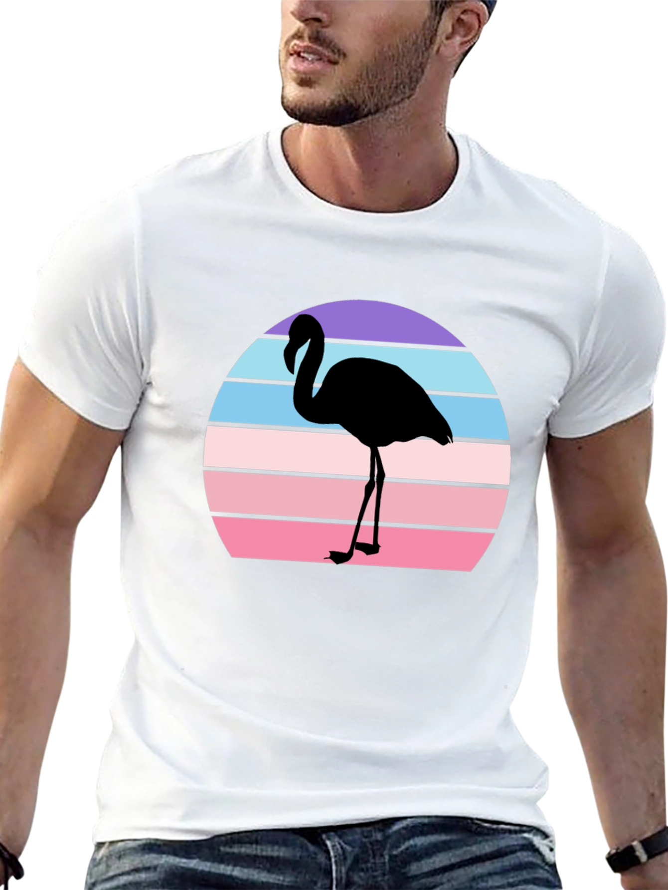 Retro Flamingo T-Shirt - Sunset Graphic Tee
