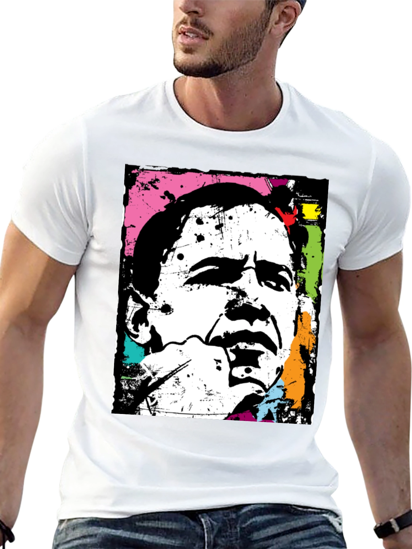 Obama Pop Art Black T-Shirt