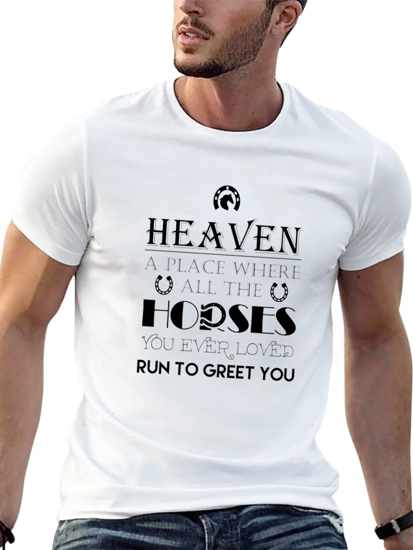 Heaven Horses Graphic T-Shirt - Unisex Black Tee