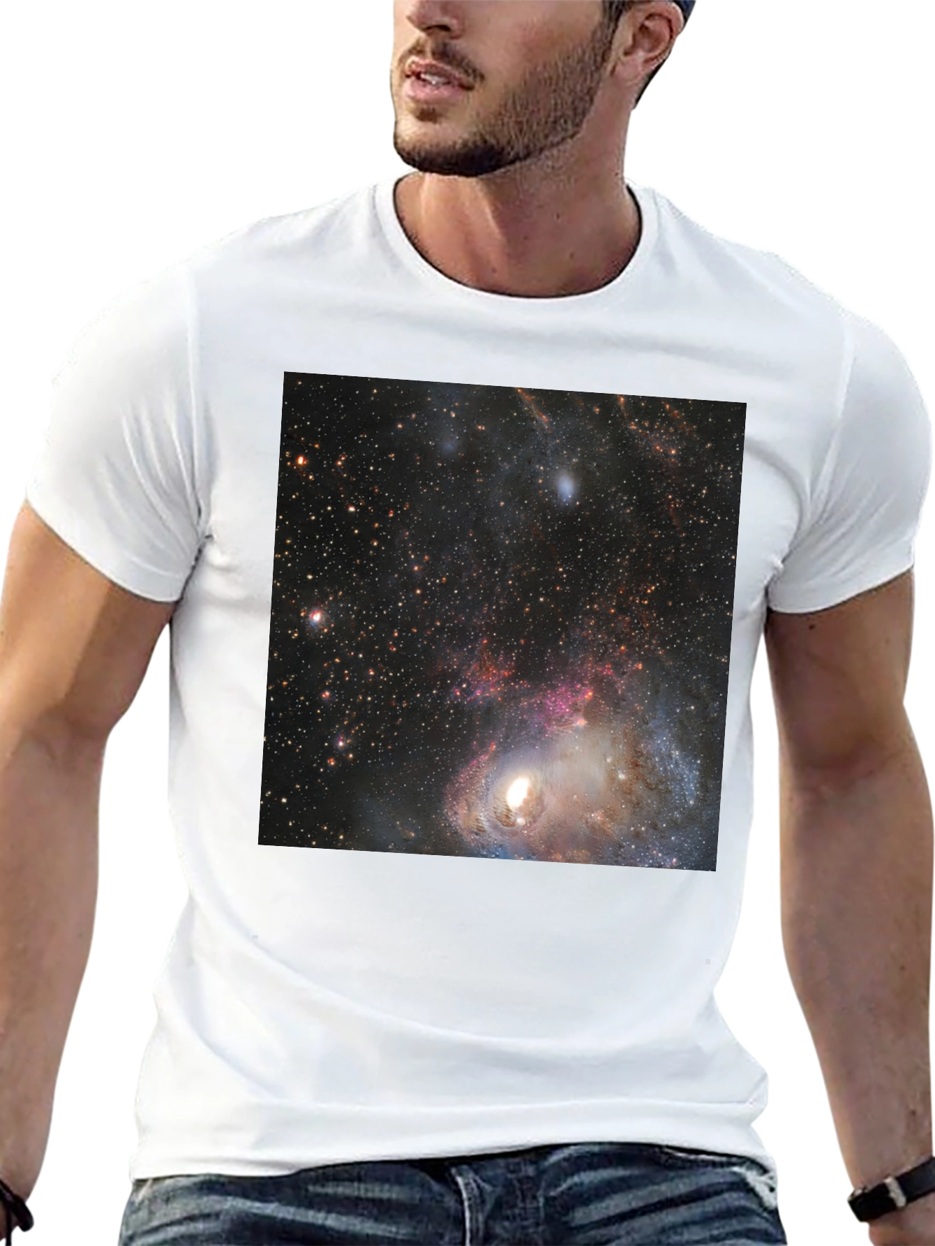 Galaxy Print Black T-Shirt - Space Design Tee