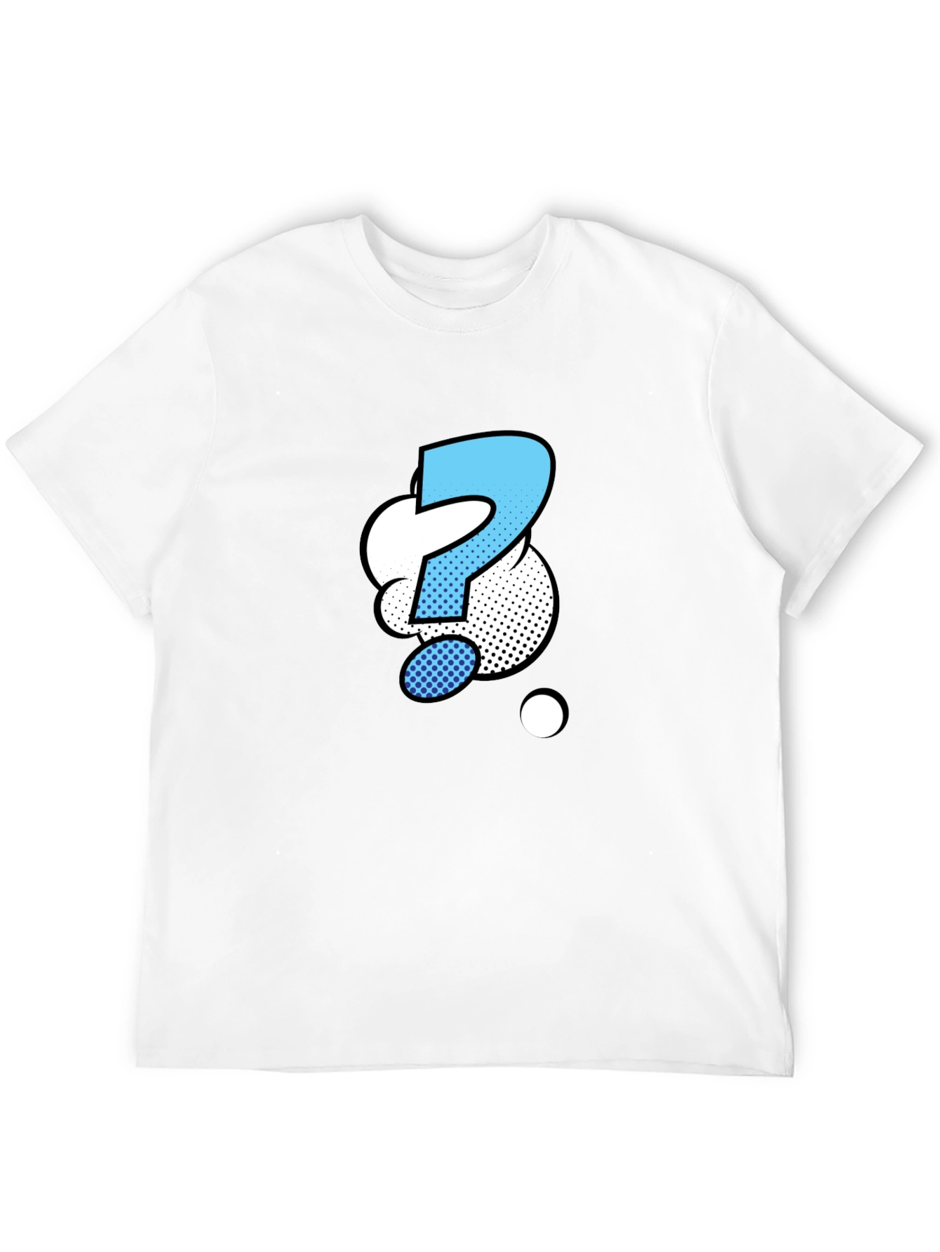 Question Mark Graphic Tee - Black Cotton Blend
