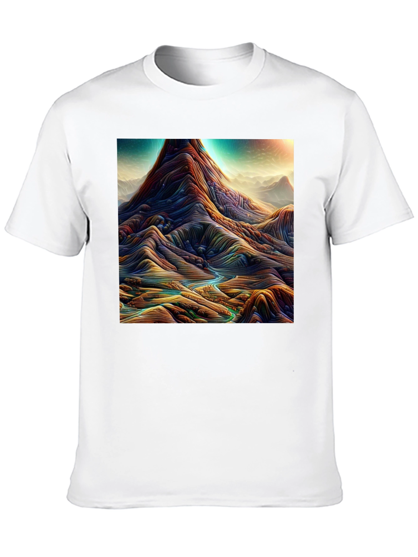 Abstract Landscape Graphic Tee - Stylish Mens T-Shirt