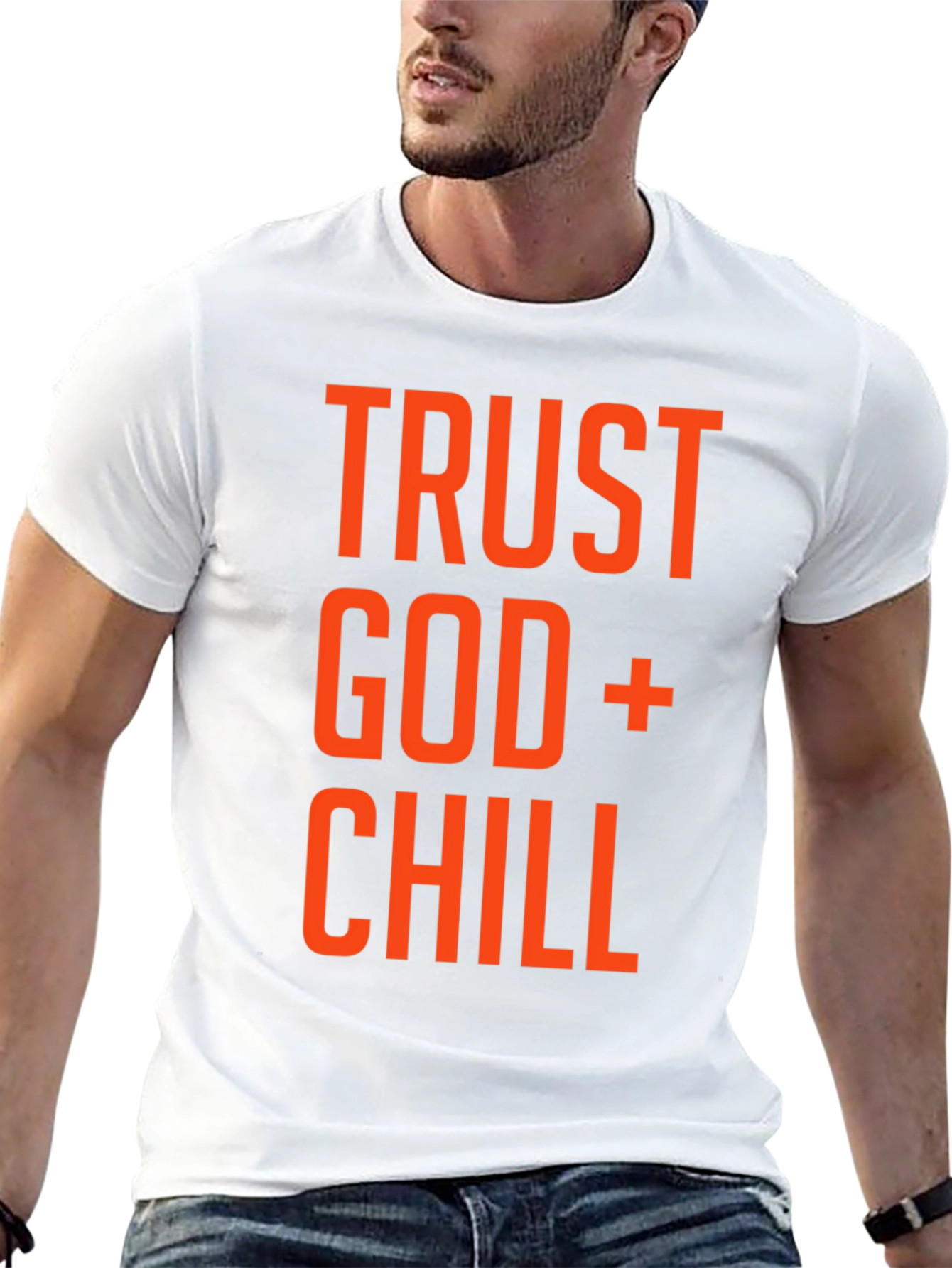 Trust God and Chill Graphic T-Shirt - Black