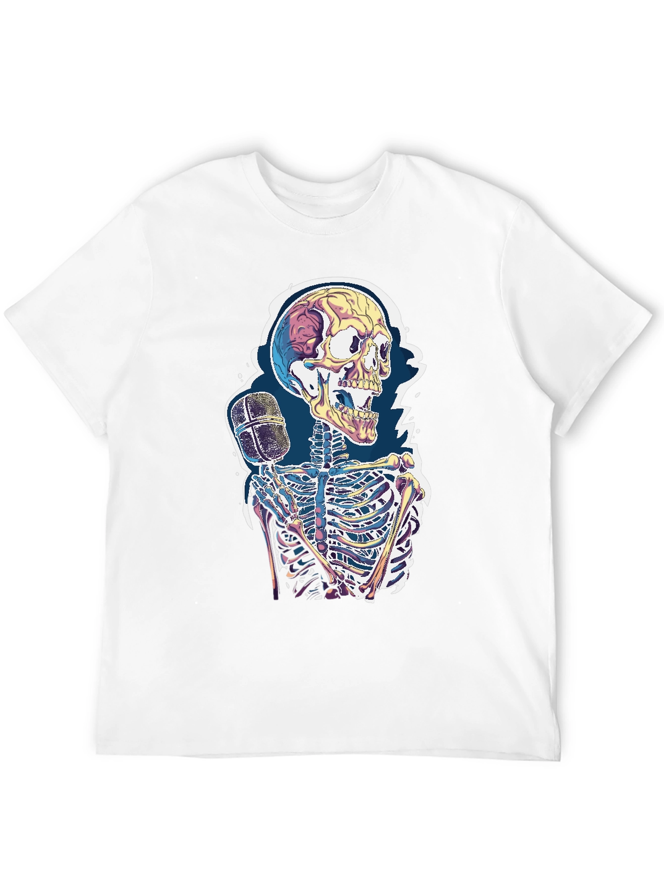 Skeleton Microphone Graphic Tee - Black