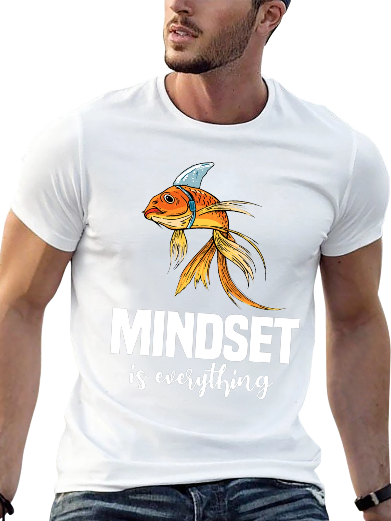 Mindset is Everything T-Shirt - Goldfish Shark Fin Tee