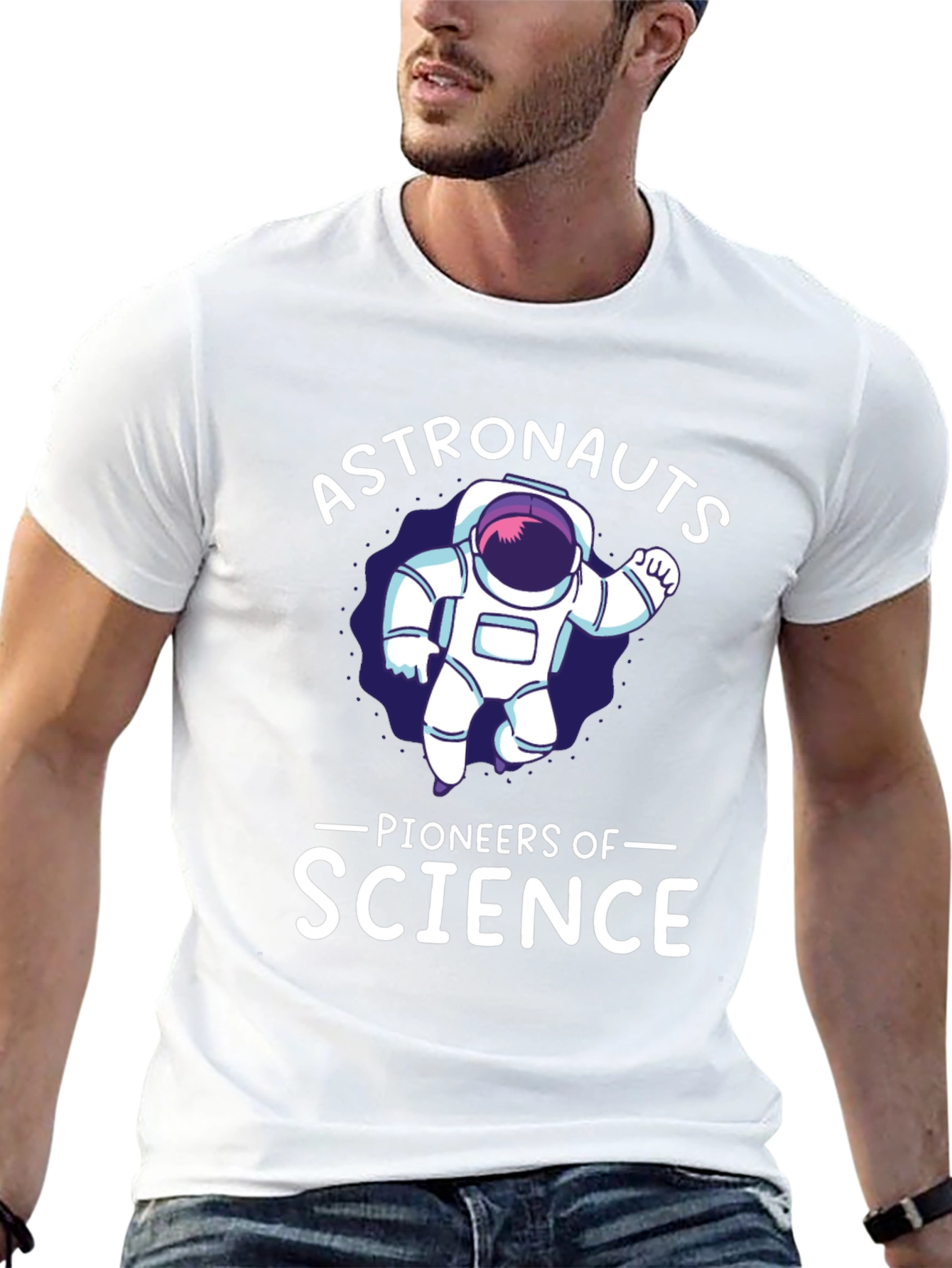Astronauts Pioneers of Science Black T-Shirt