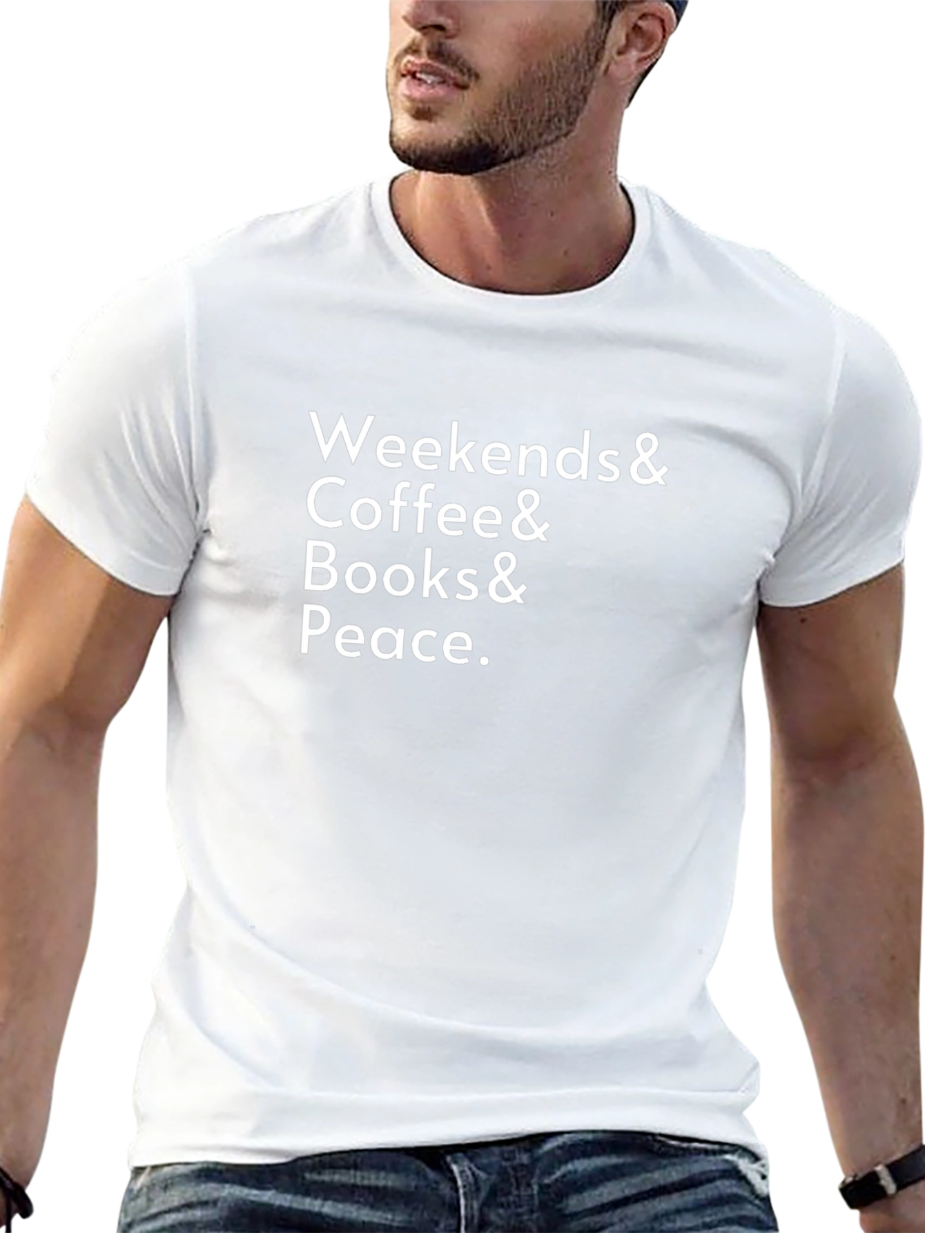 Weekends Coffee Books Peace T-Shirt