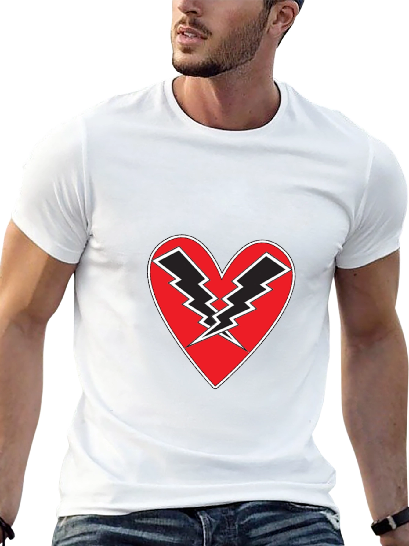 Heart Lightning Black Tee