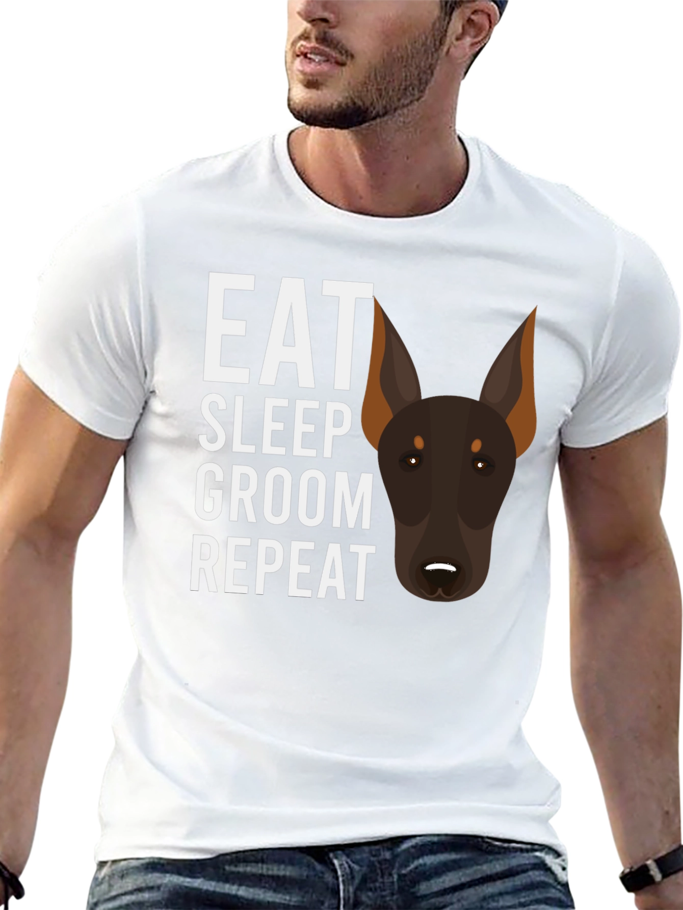 Eat Sleep Groom Repeat Doberman T-Shirt