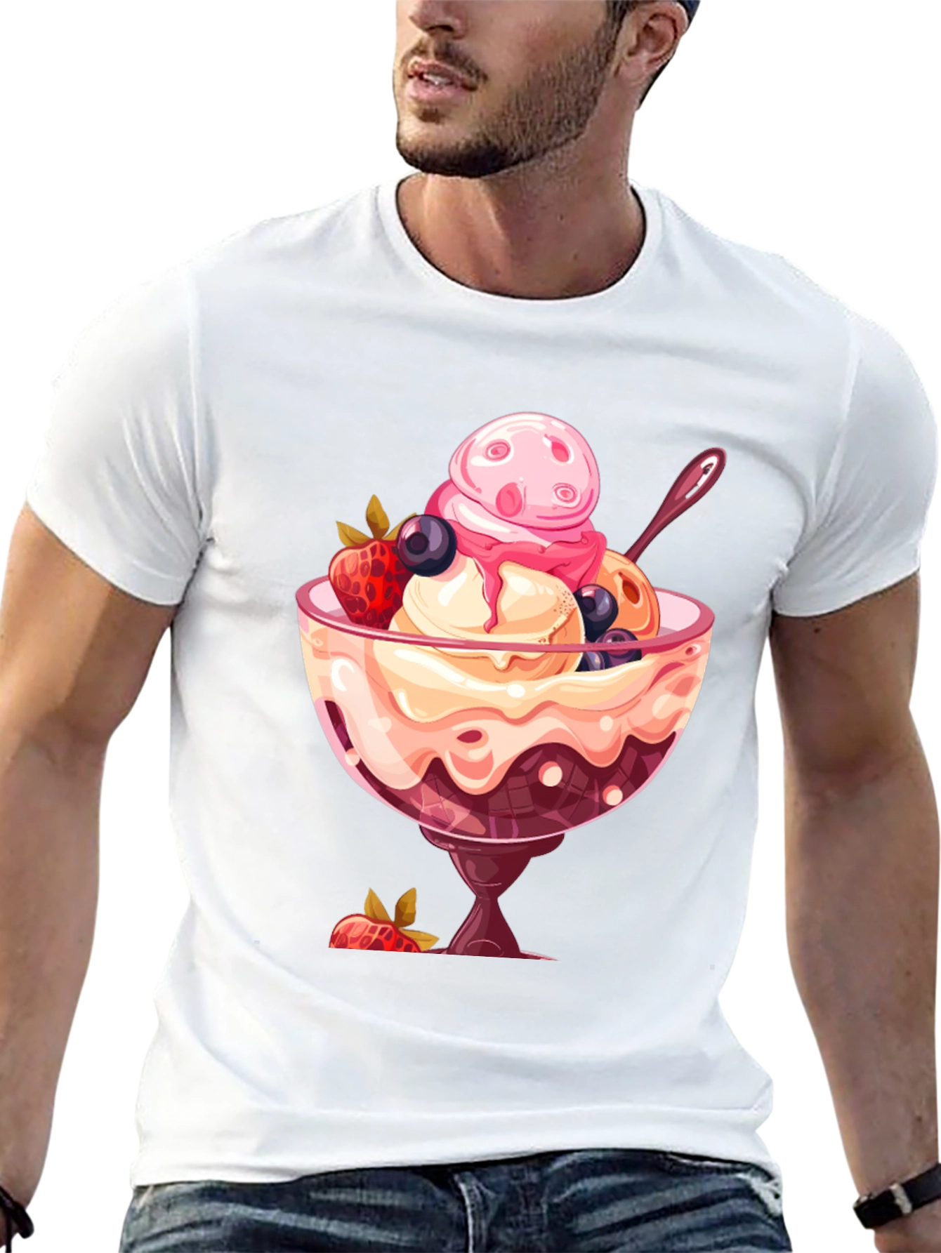 Ice Cream Sundae Graphic T-Shirt