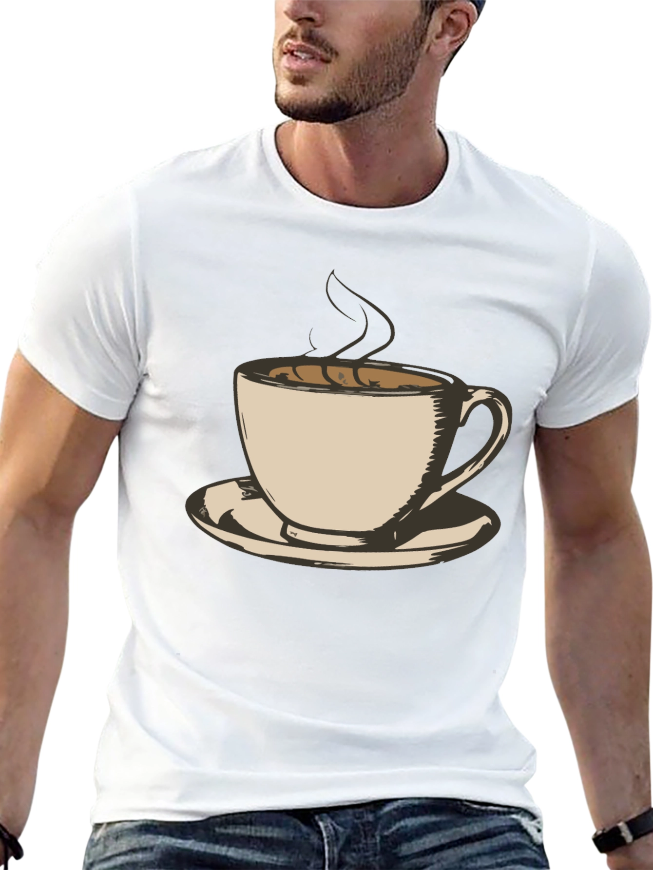 Coffee Cup Graphic Tee - Black Unisex T-Shirt