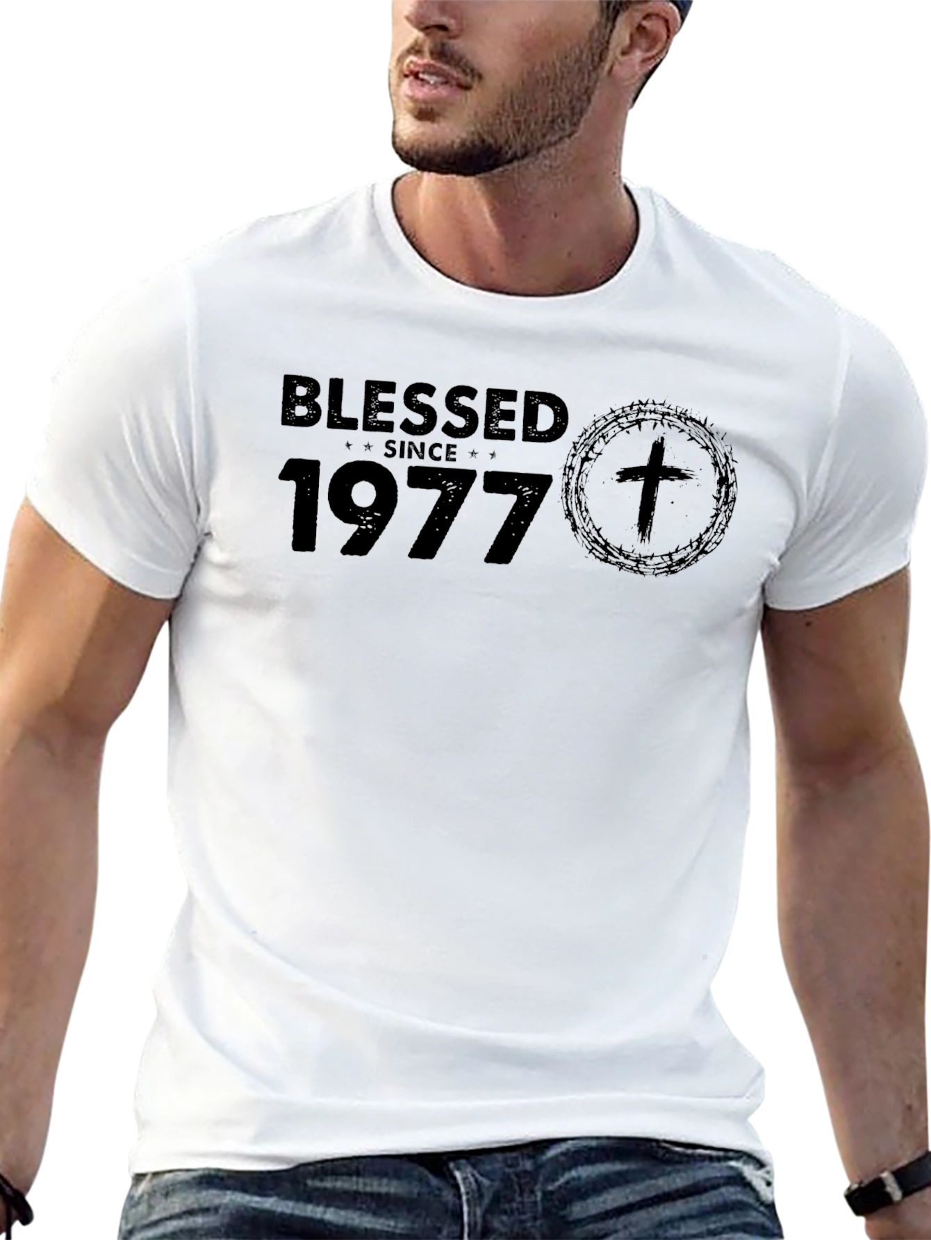 Blessed Since 1977 Graphic T-Shirt