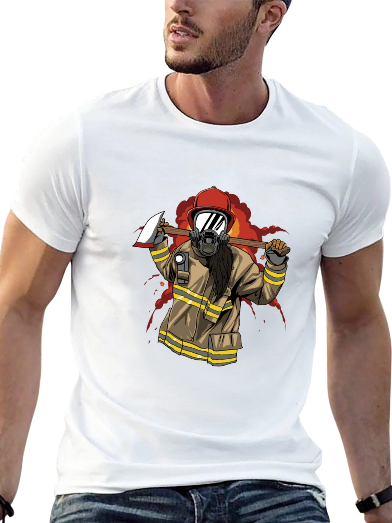 Firefighter Axe Graphic T-Shirt