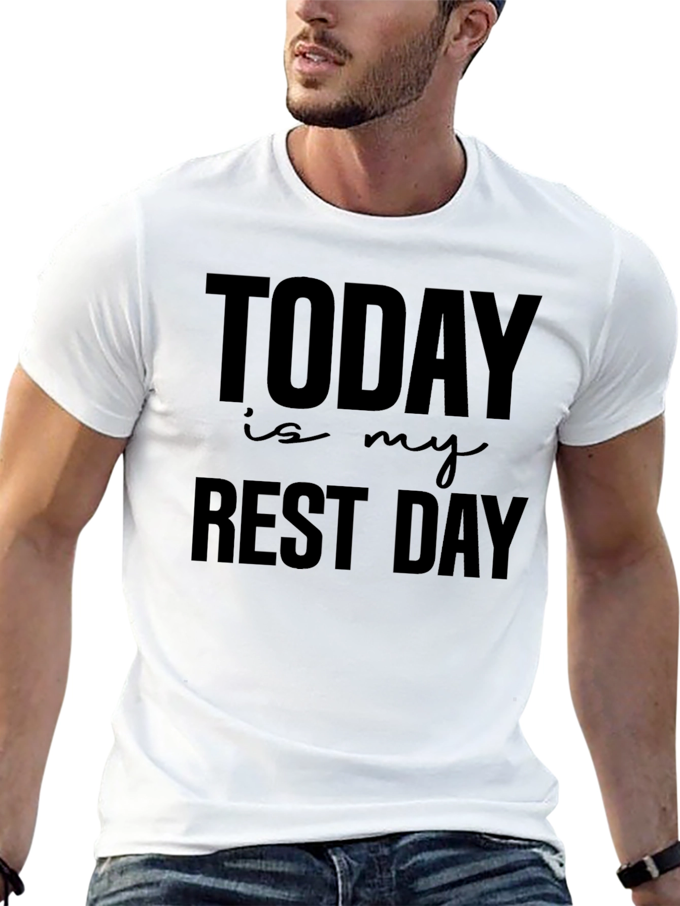 Today Is My Rest Day Black Graphic Tee