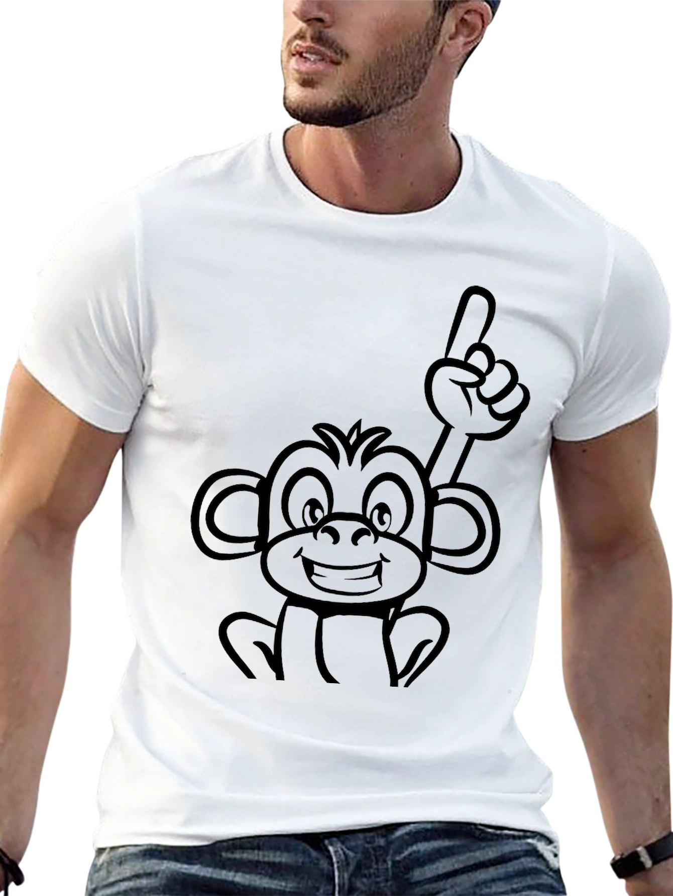 Monkey Graphic Black T-Shirt