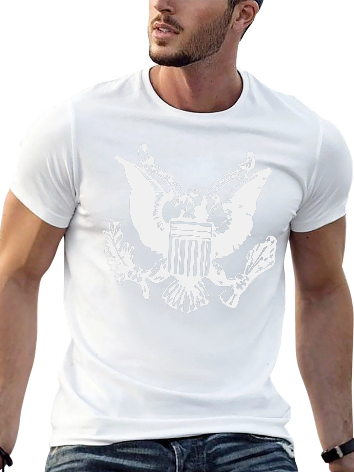 Black T-Shirt with Eagle Emblem
