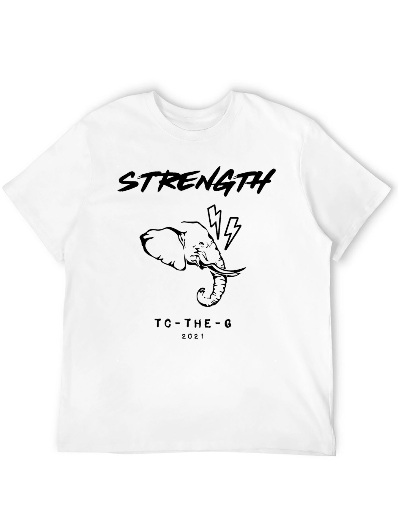 Strength Elephant Black Graphic Tee