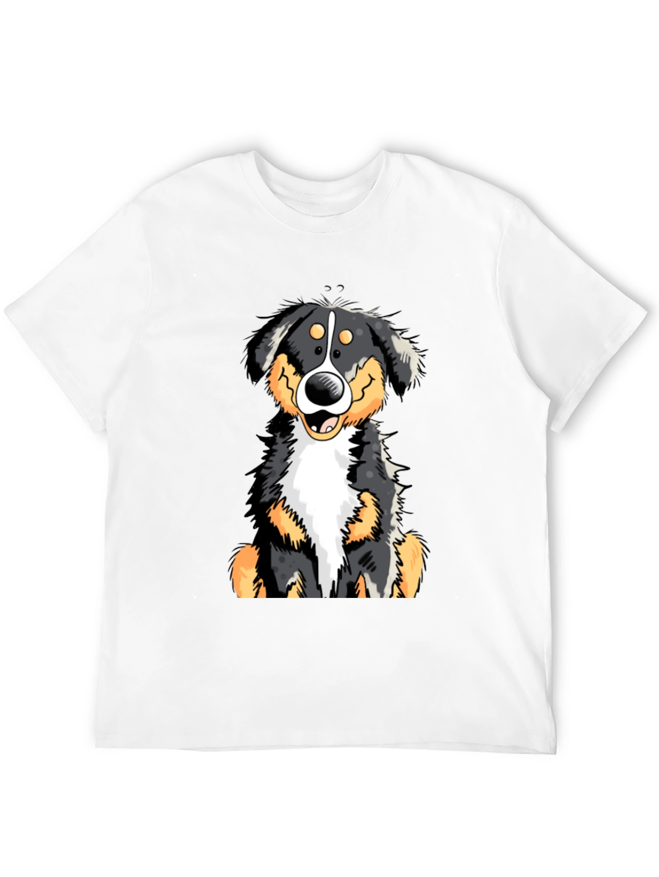 Bernese Mountain Dog Graphic Tee - Black Cotton T-Shirt
