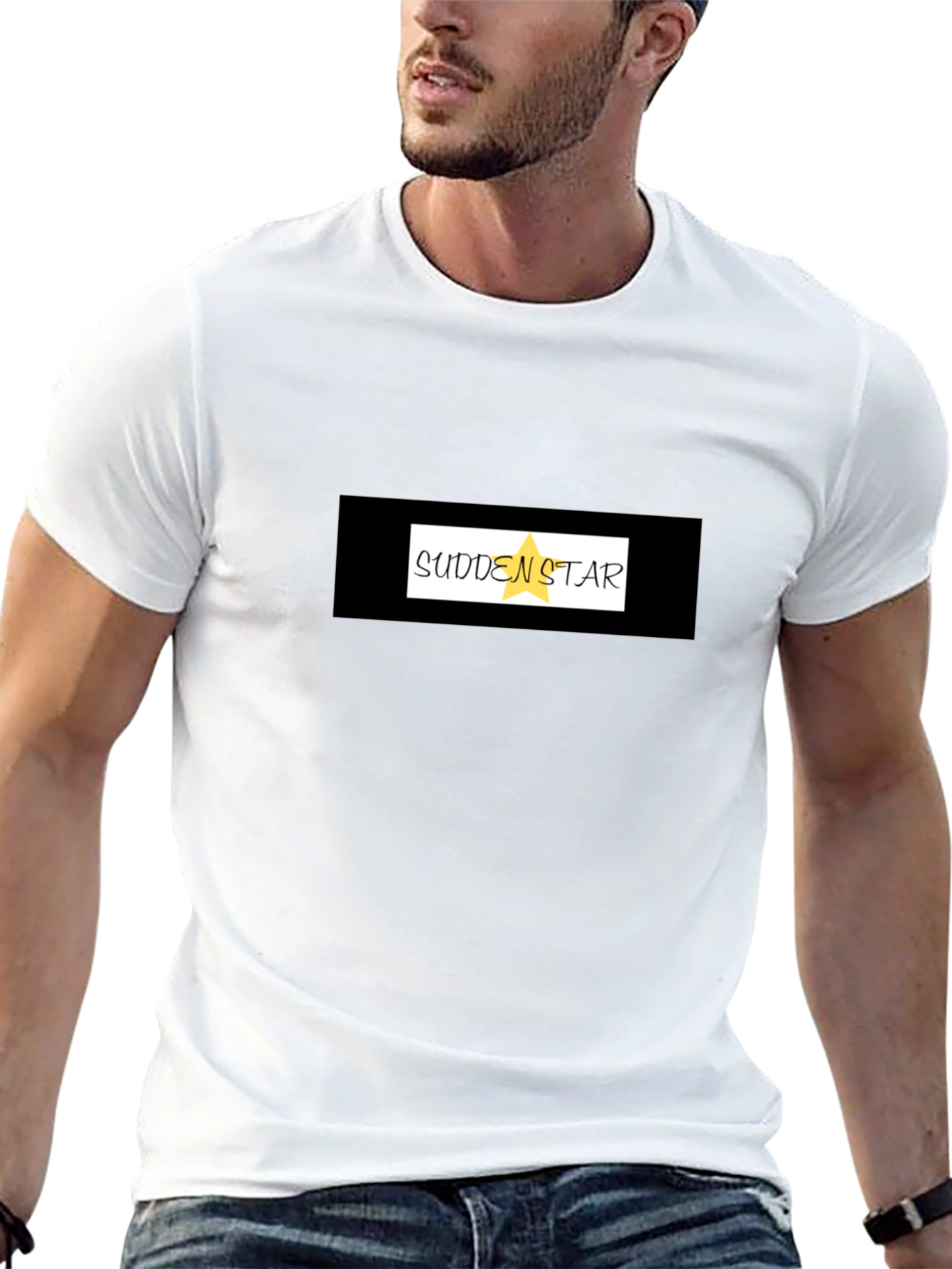 Sudden Star Graphic T-Shirt - Black Mens Casual Tee