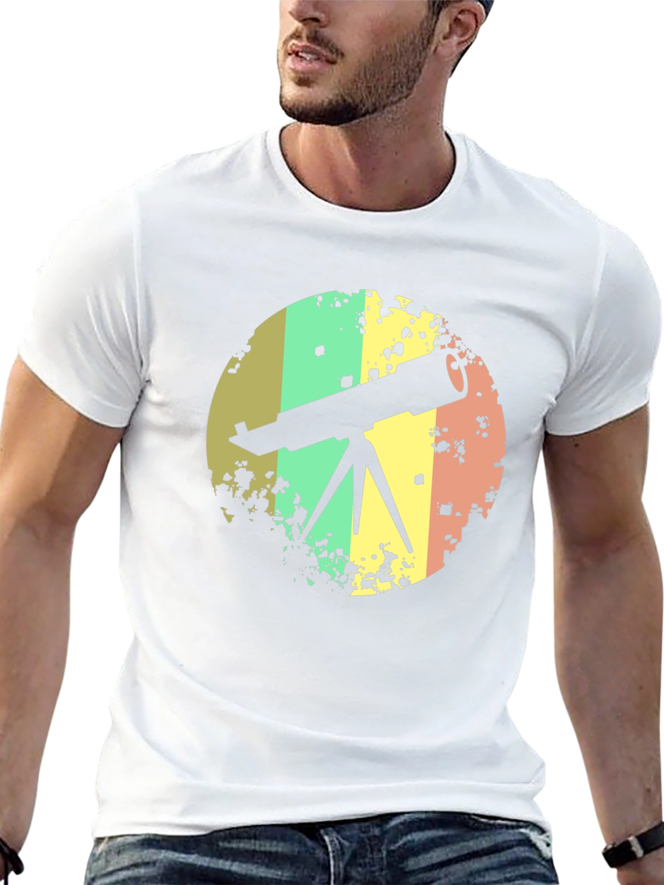 Retro Telescope Graphic T-Shirt