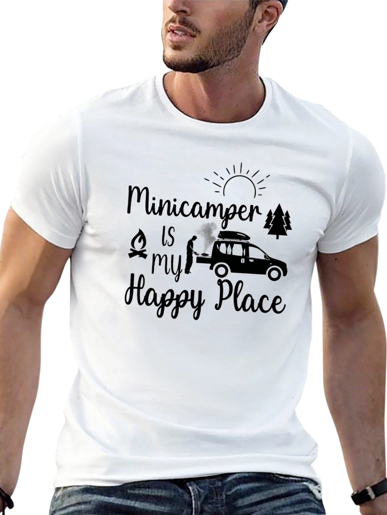 Minicamper Happy Place Black T-Shirt