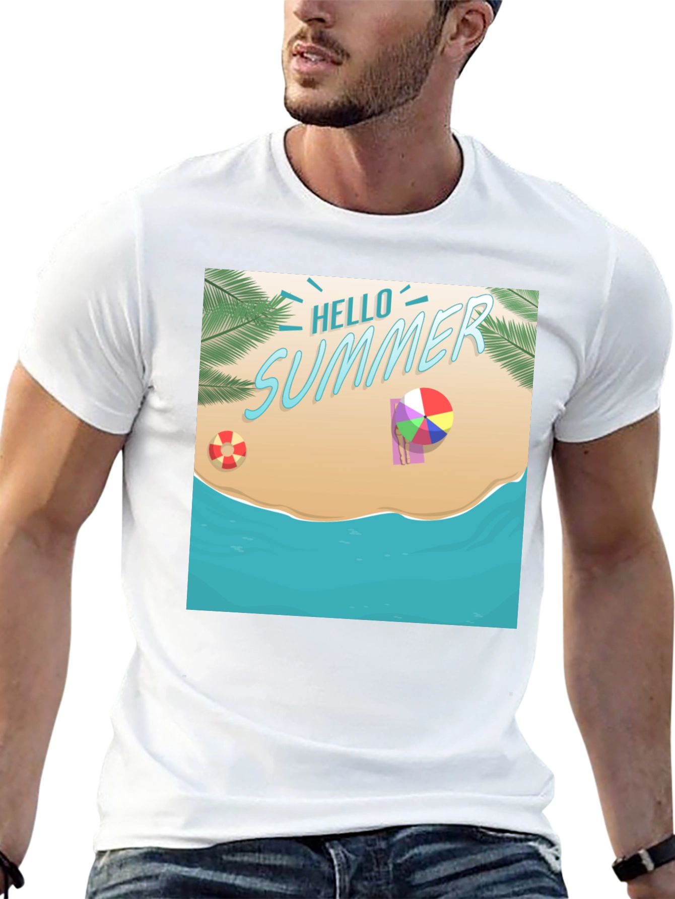 Hello Summer Black T-Shirt
