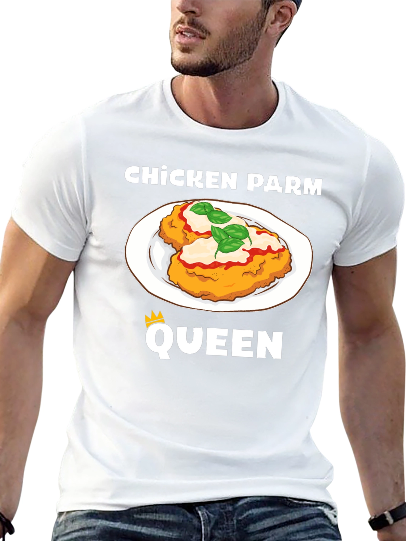 Chicken Parm Queen Black T-Shirt