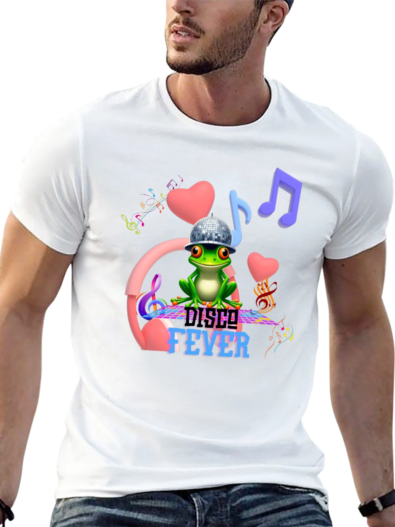 Disco Fever Frog Graphic T-Shirt