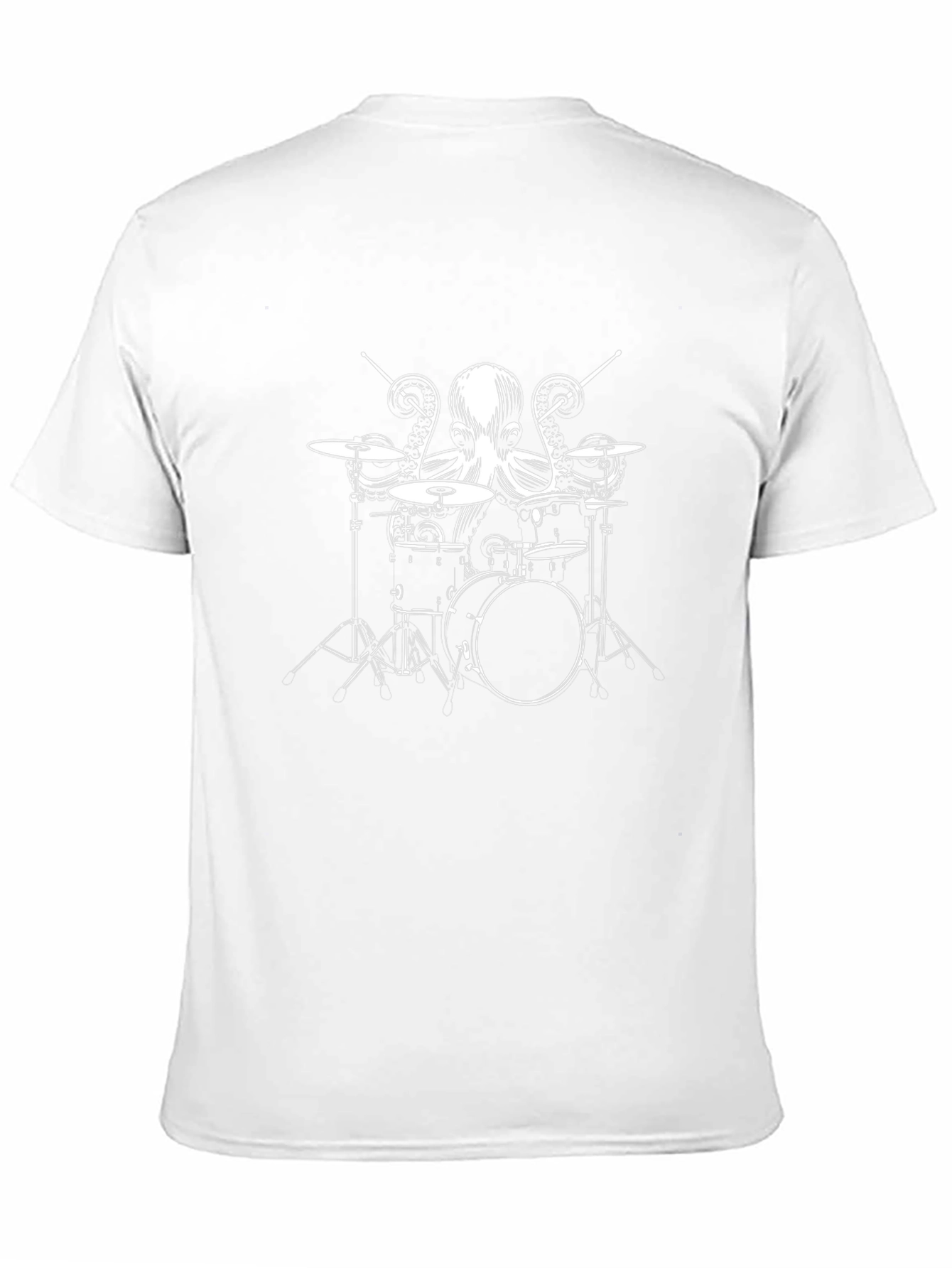 Drummer Octopus T-Shirt - Black Cotton Tee