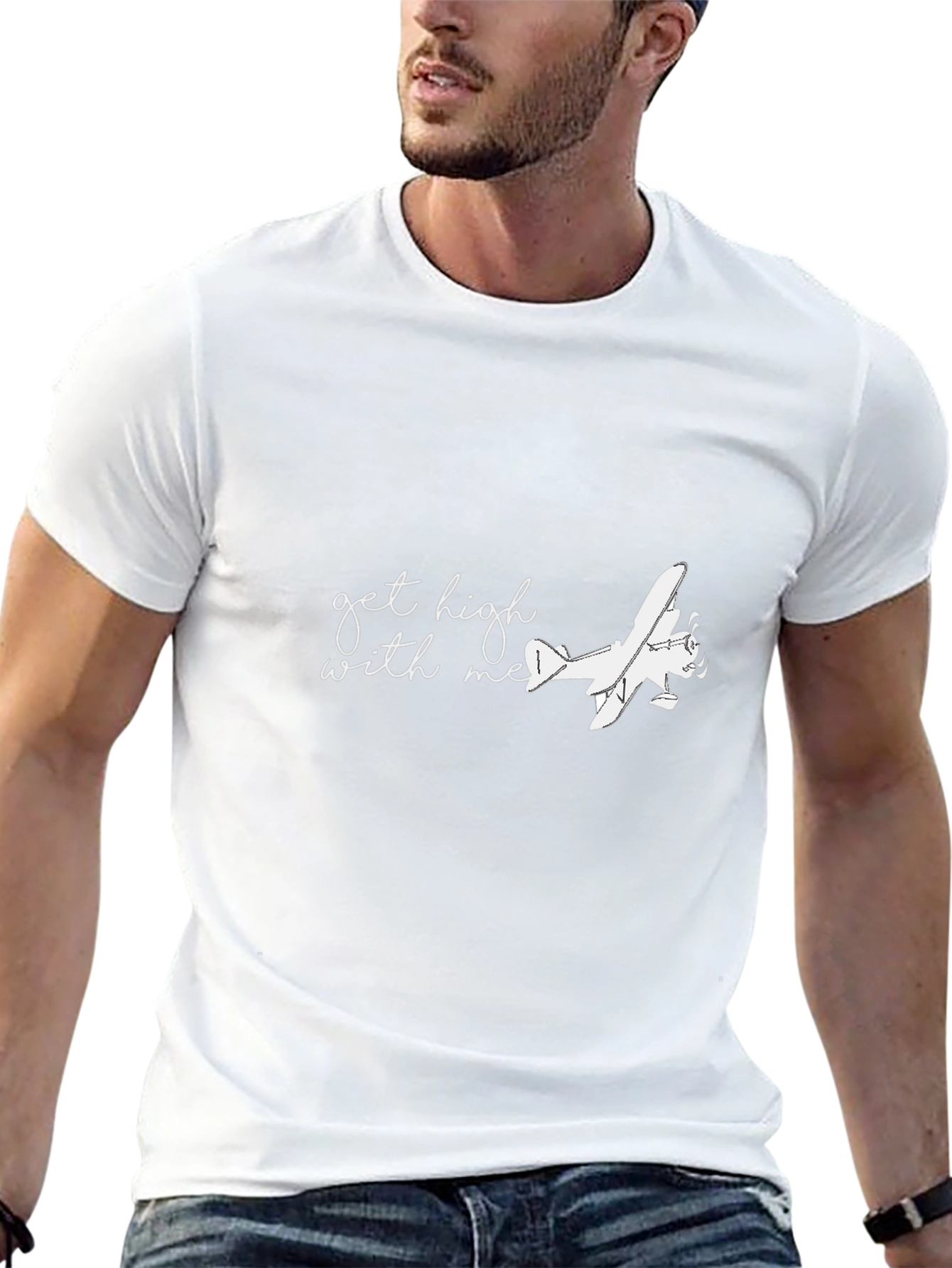 Get High With Me Airplane Graphic Tee