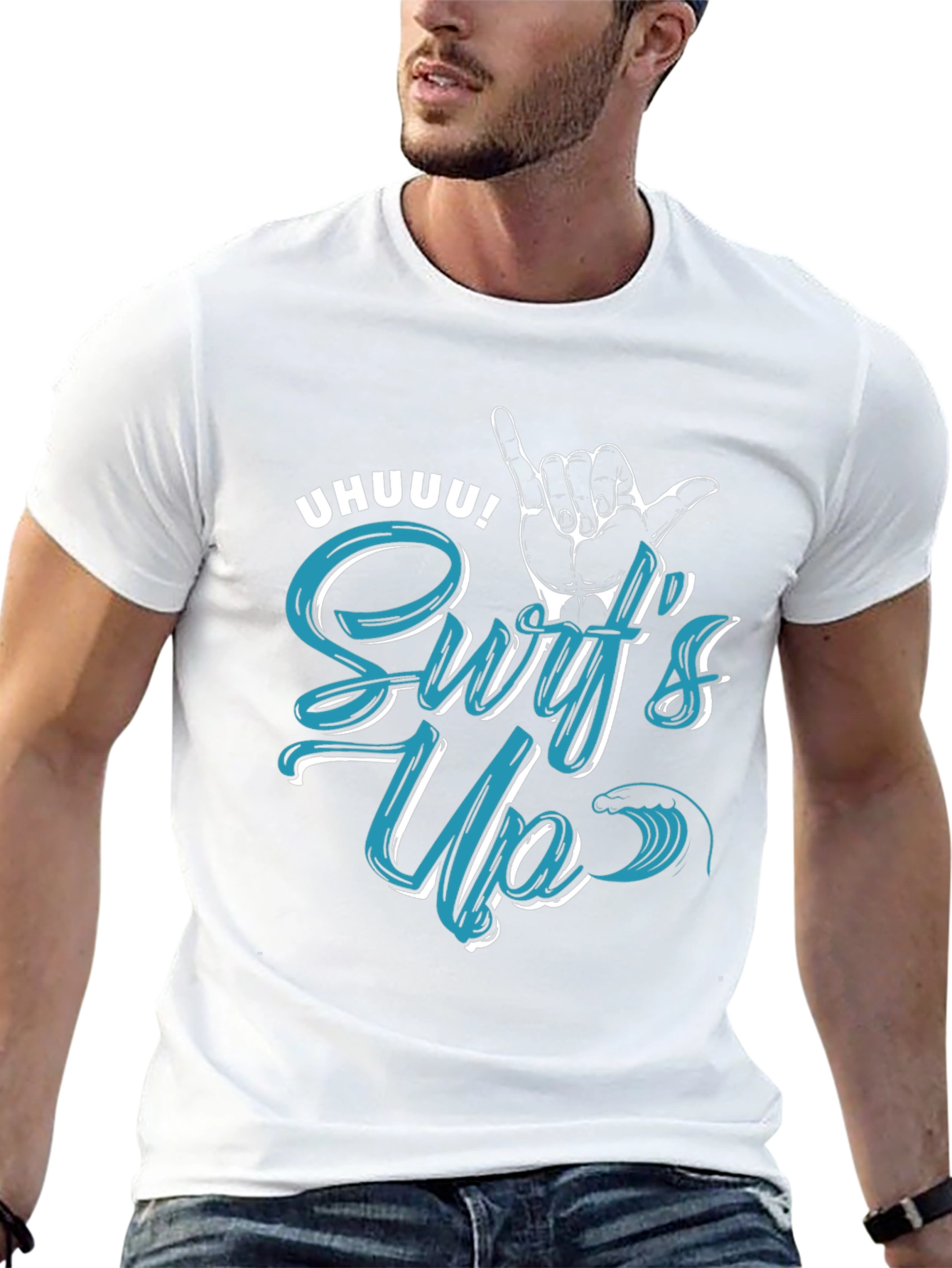 Surfs Up Graphic T-Shirt - Black Casual Tee