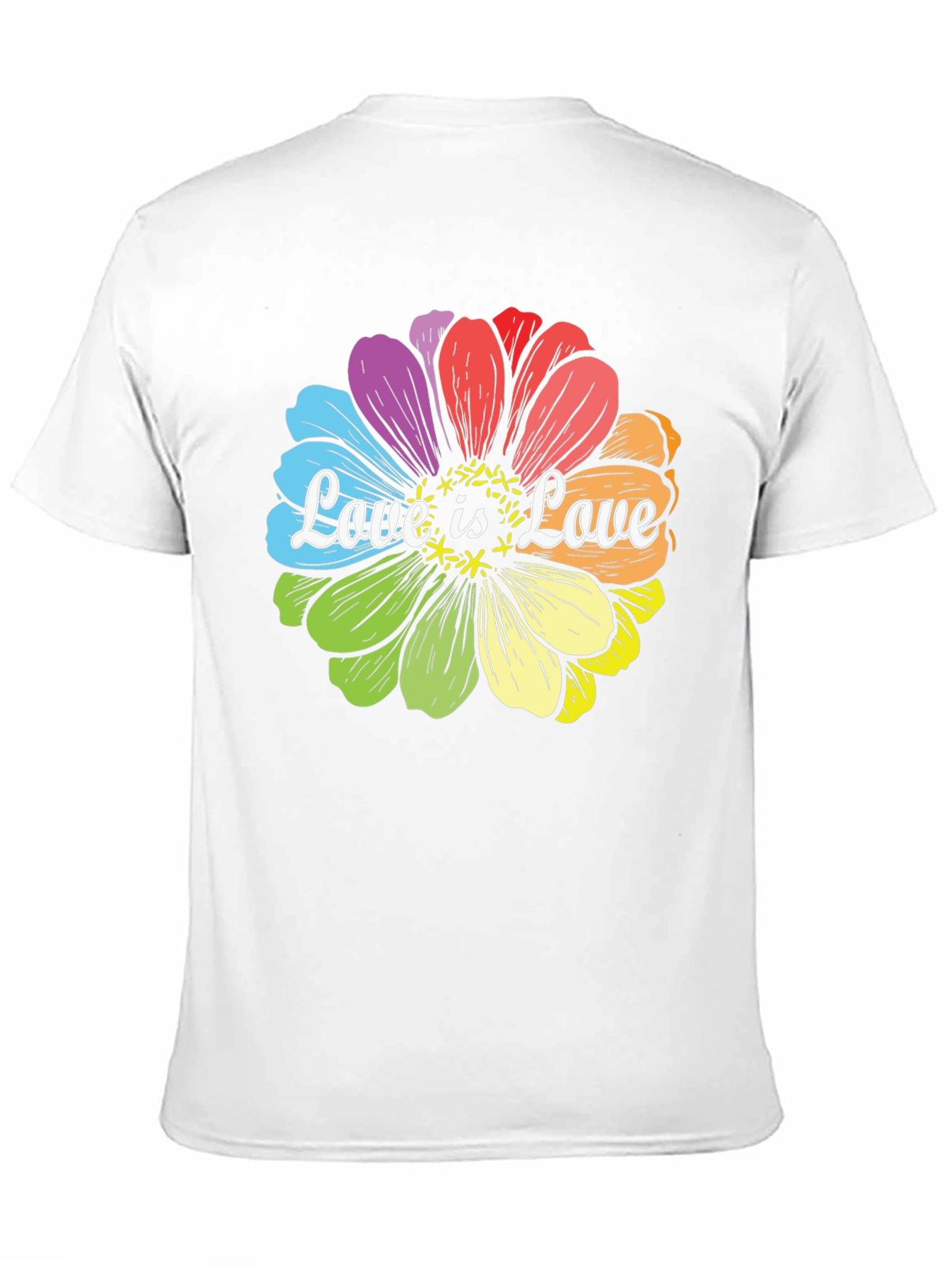 Love is Love Rainbow Flower Graphic T-Shirt