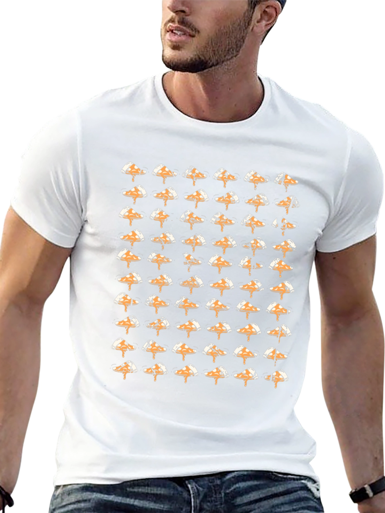 Pizza Slice T-Shirt - Unique Pattern Black Tee