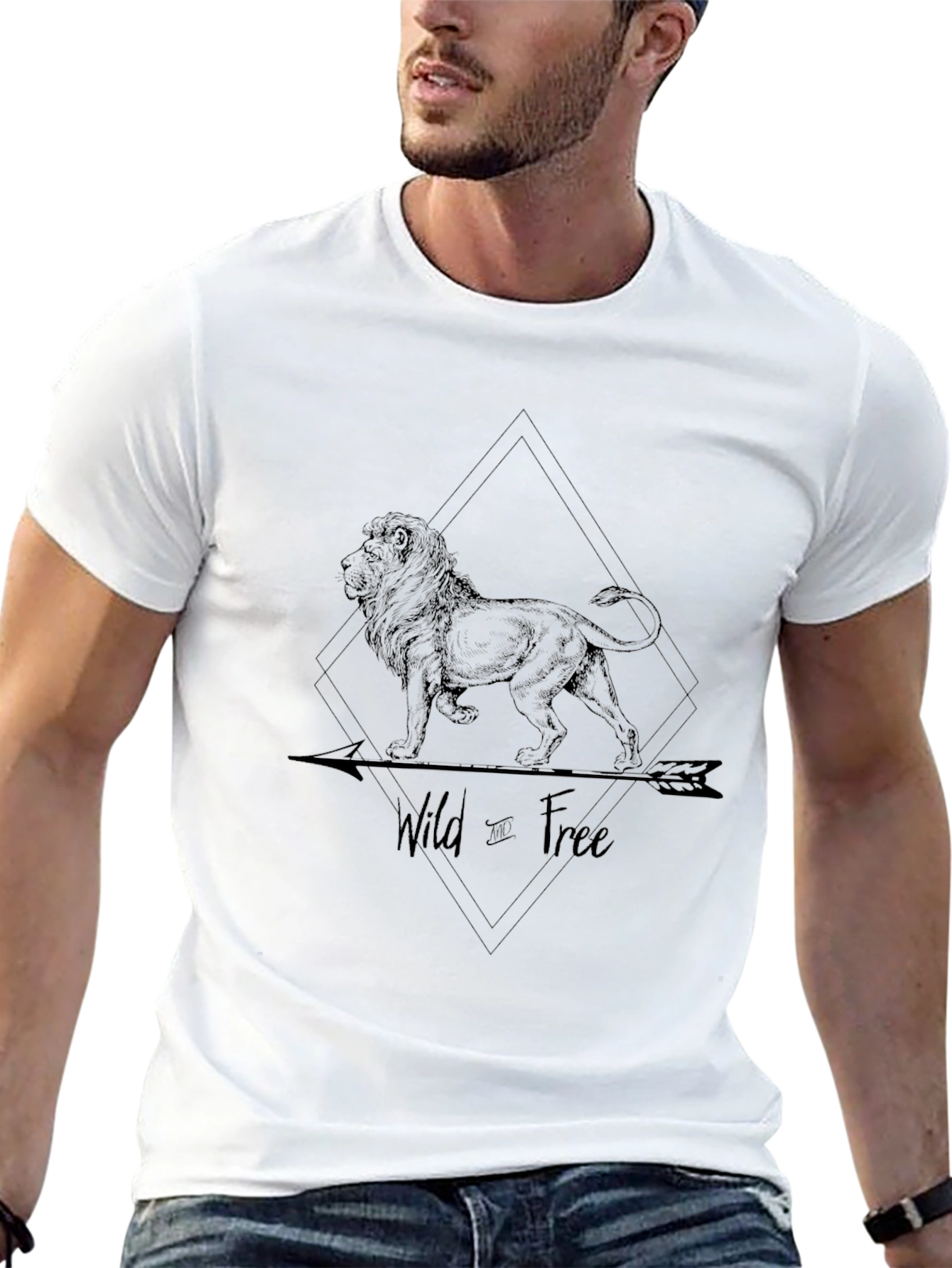 Wild & Free Lion Graphic Black T-Shirt