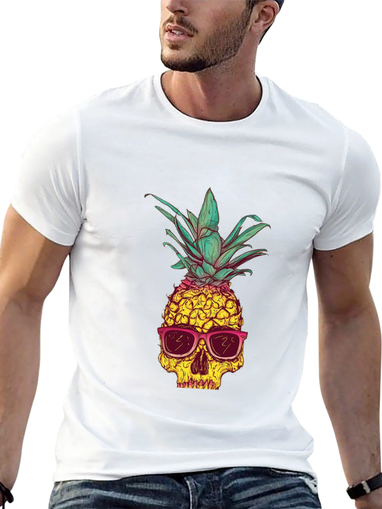 Skull Pineapple Graphic Tee - Unique Style