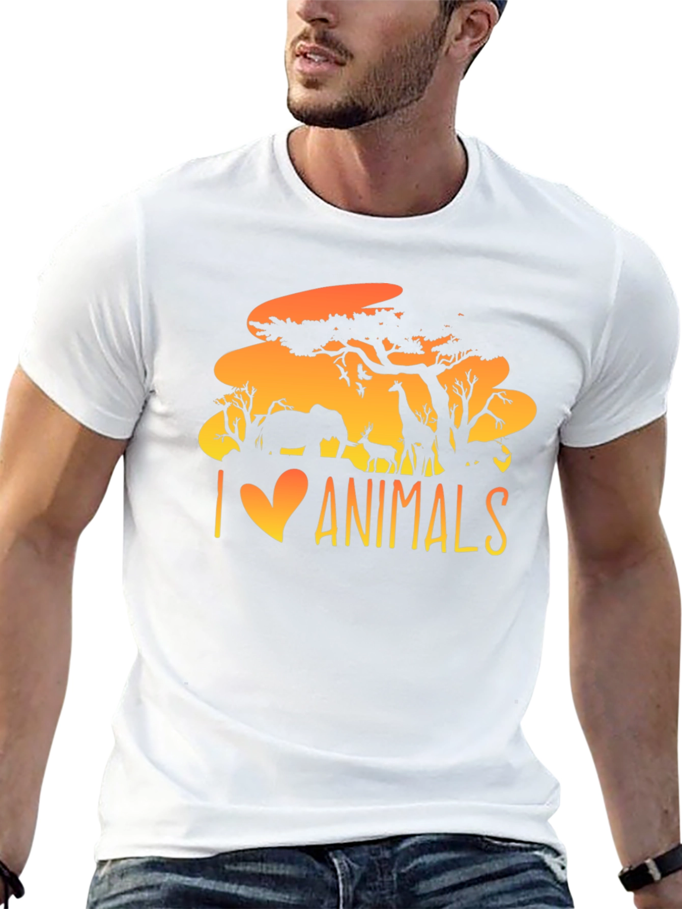 I Love Animals T-Shirt - Wildlife Silhouette Design
