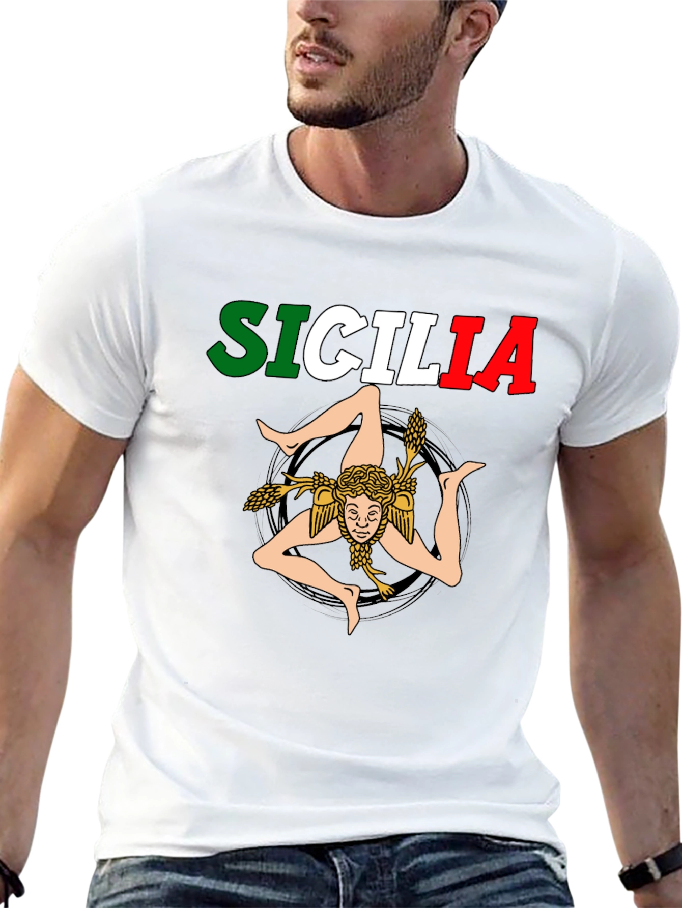 Sicilia Trident T-Shirt Black