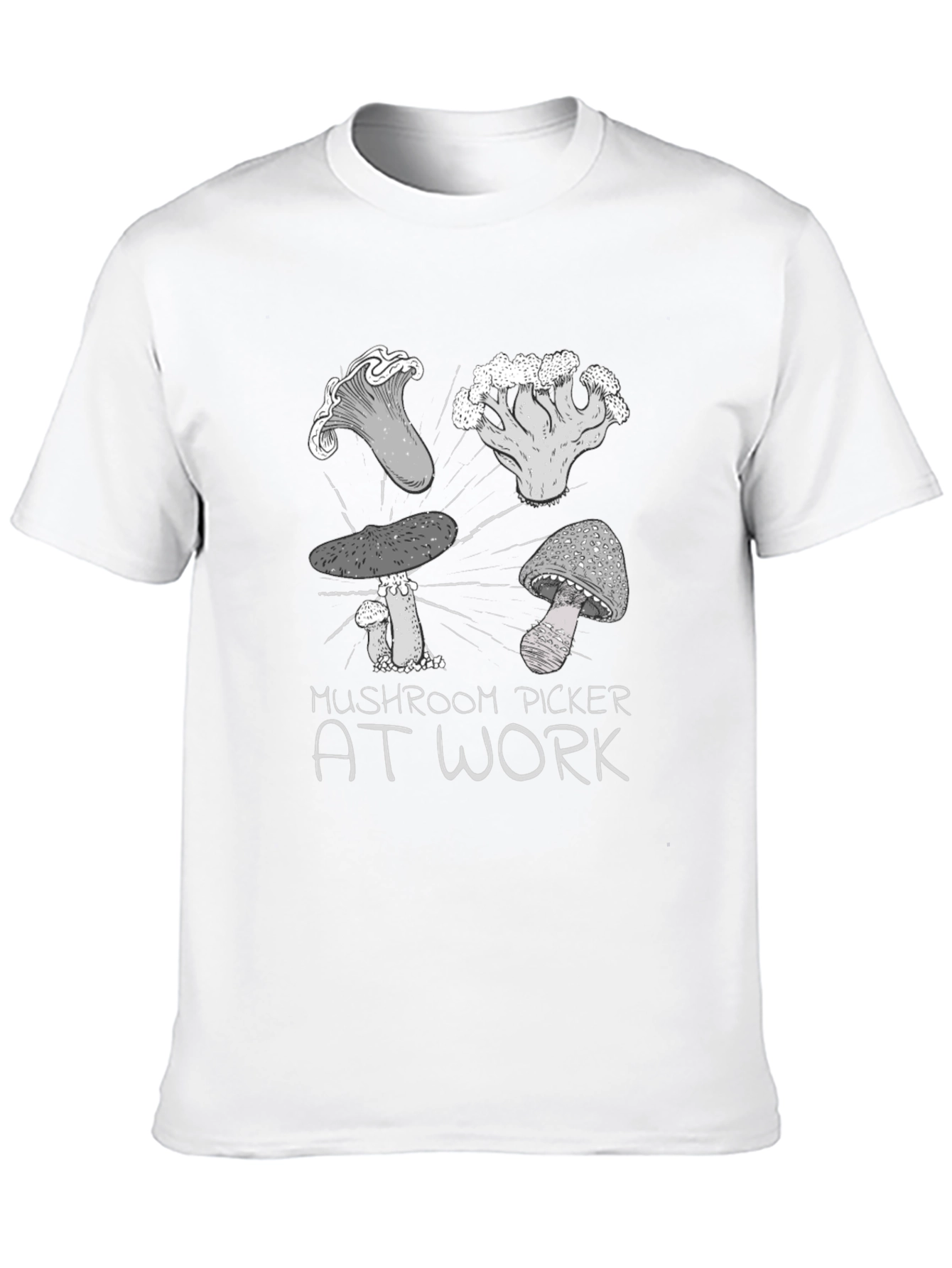 Mushroom Picker at Work Graphic Tee